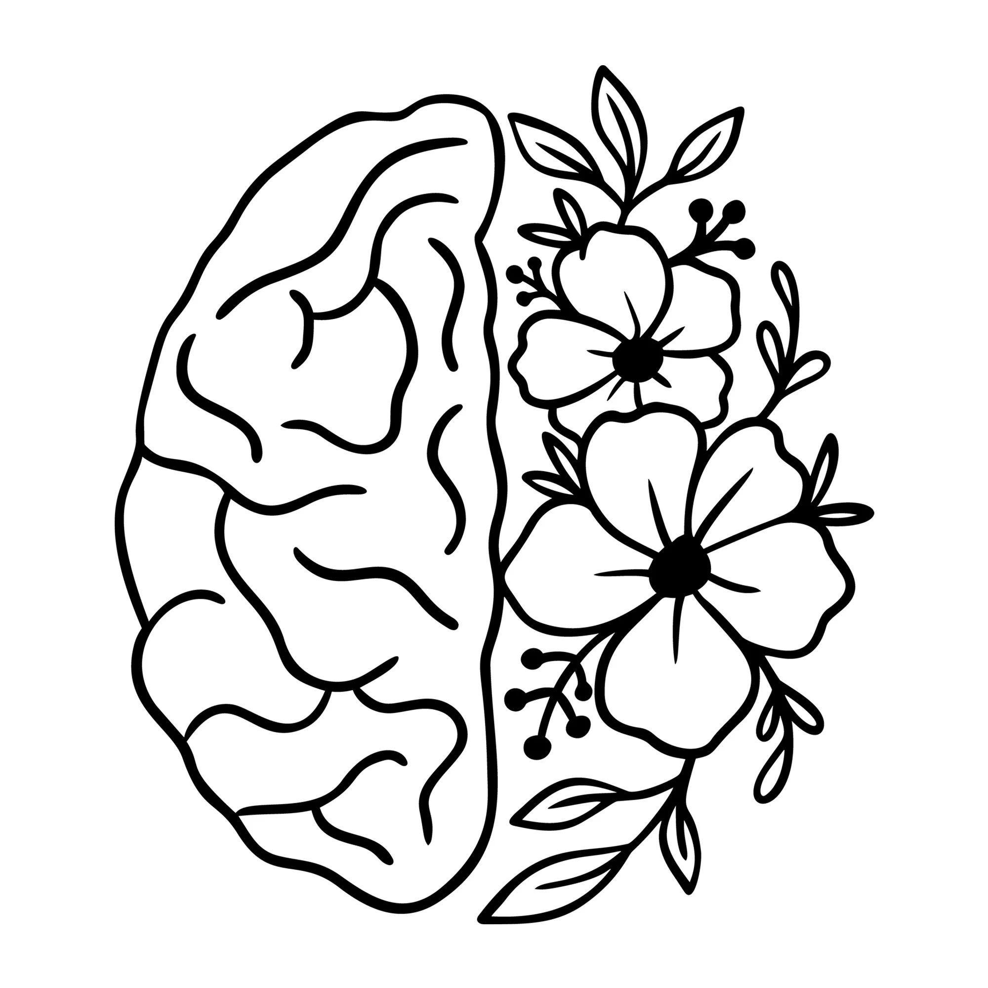 Floral Brain SVG