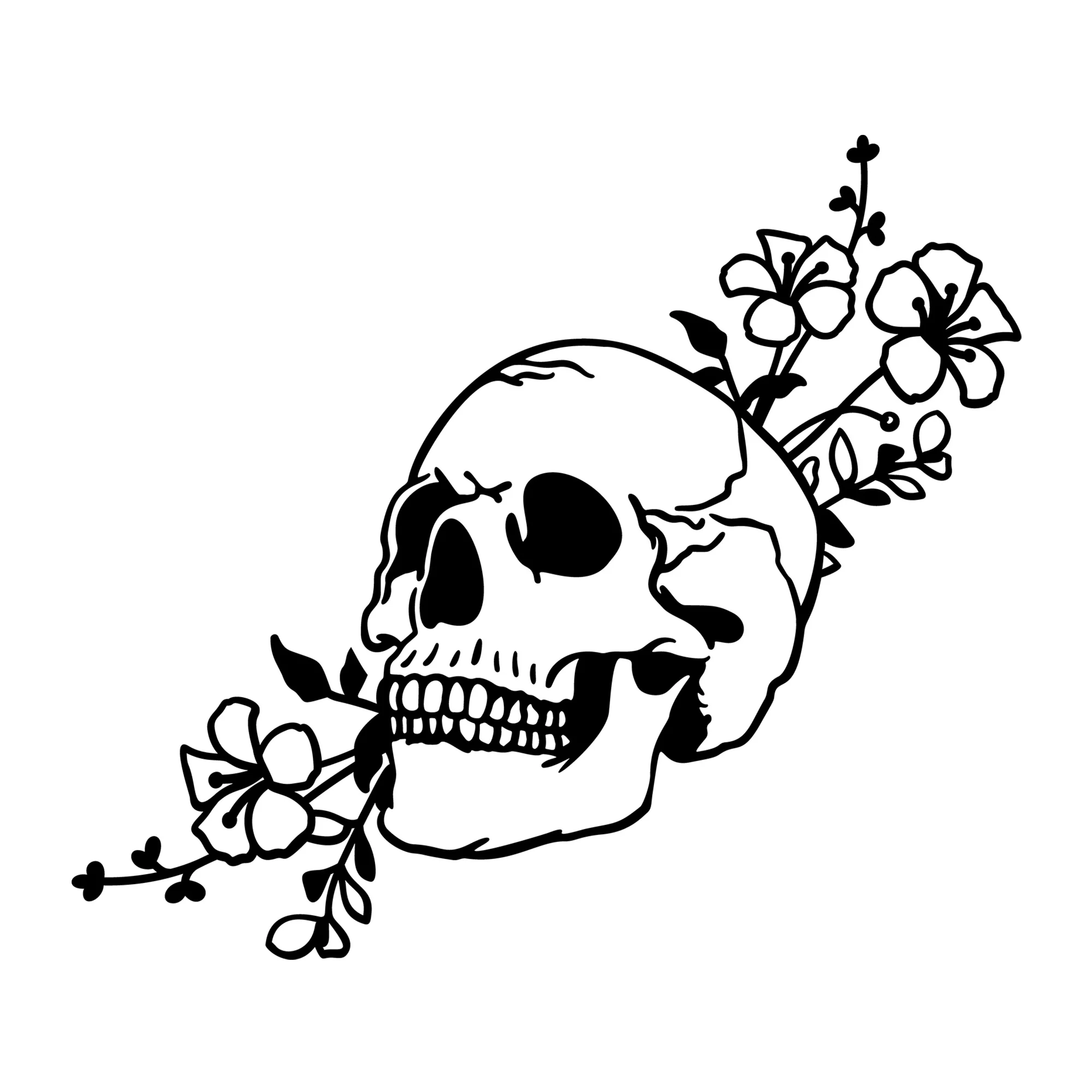 Floral Skull SVG