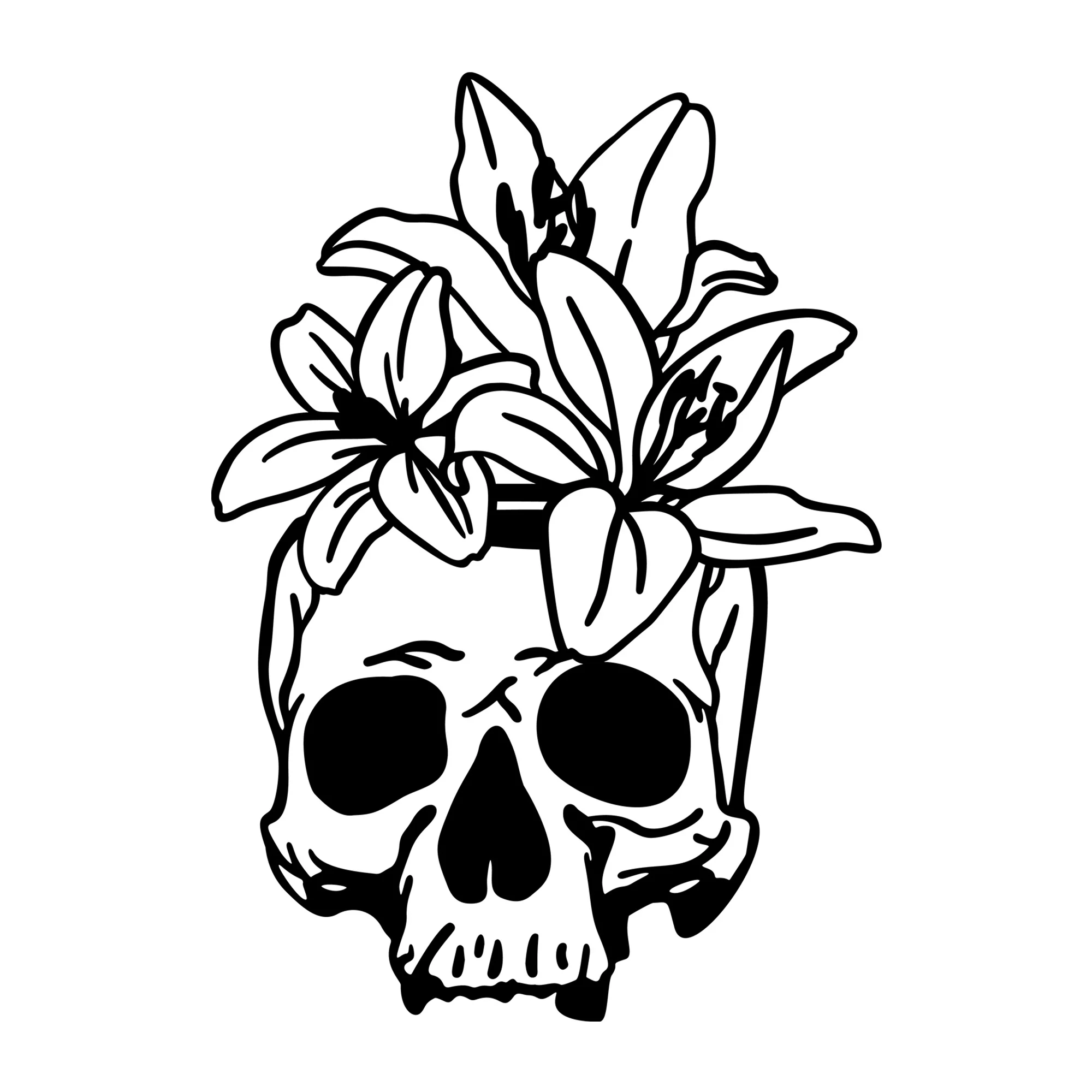 Floral Skull SVG