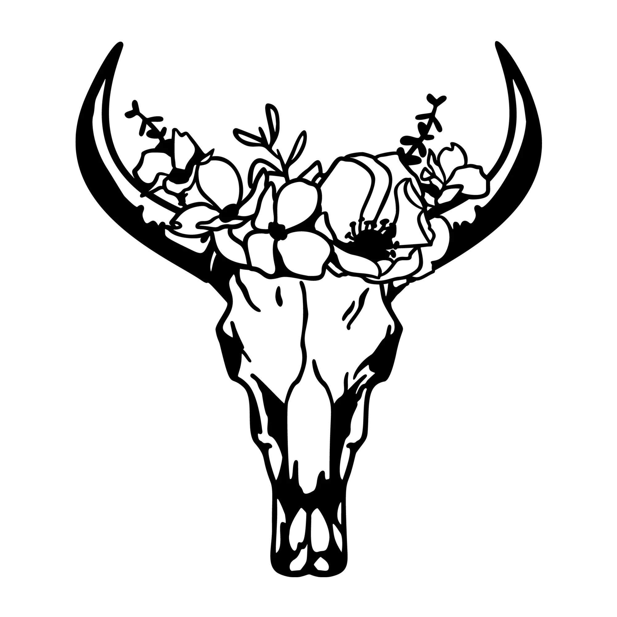 Floral Skull SVG