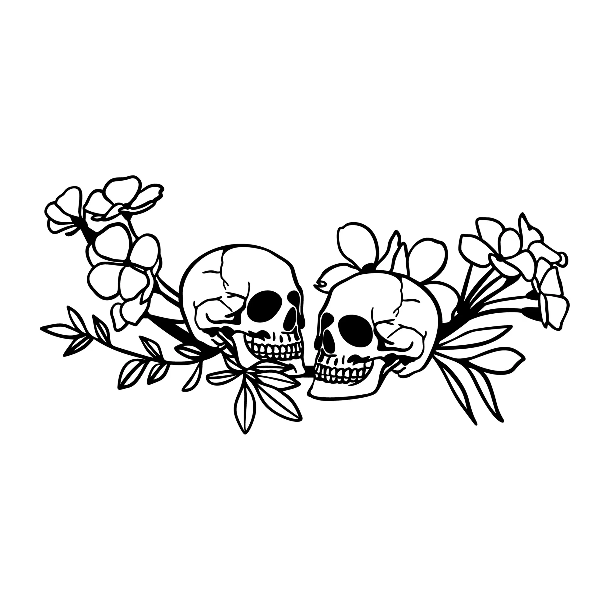 Floral Skull Bouquet SVG