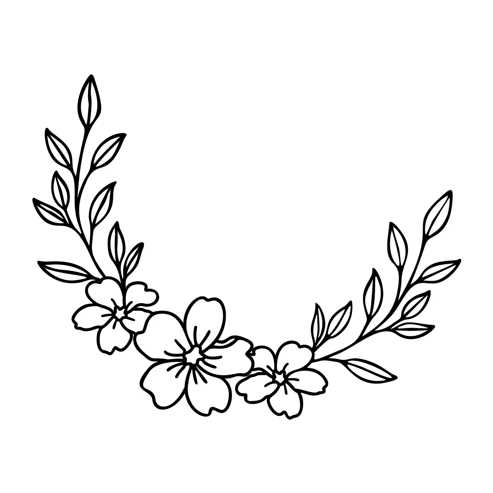 Floral Wreath SVG