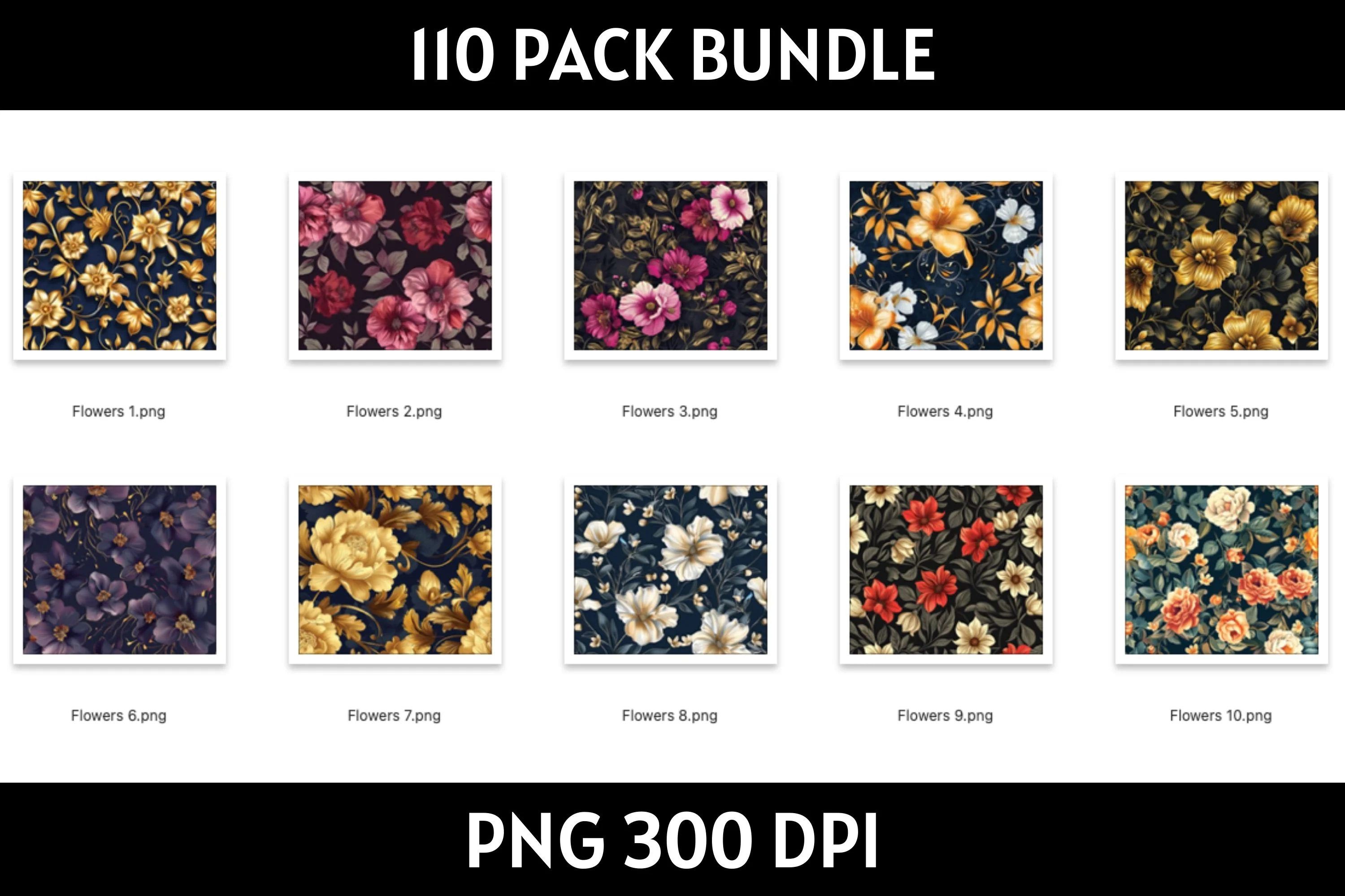 Flowers Tumbler Sublimation Bundle PNG 20 oz - Image 3