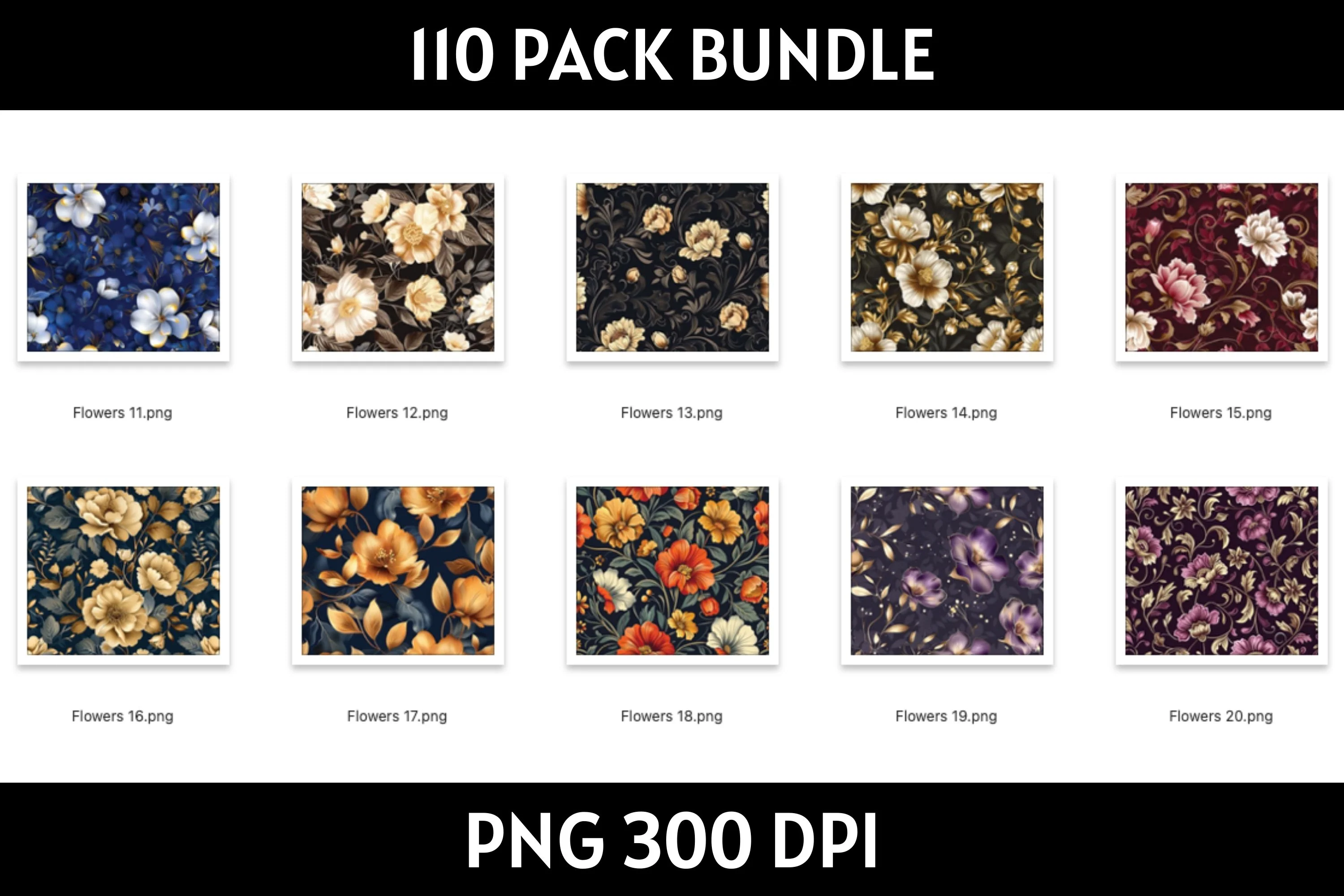 Flowers Tumbler Sublimation Bundle PNG 20 oz - Image 4