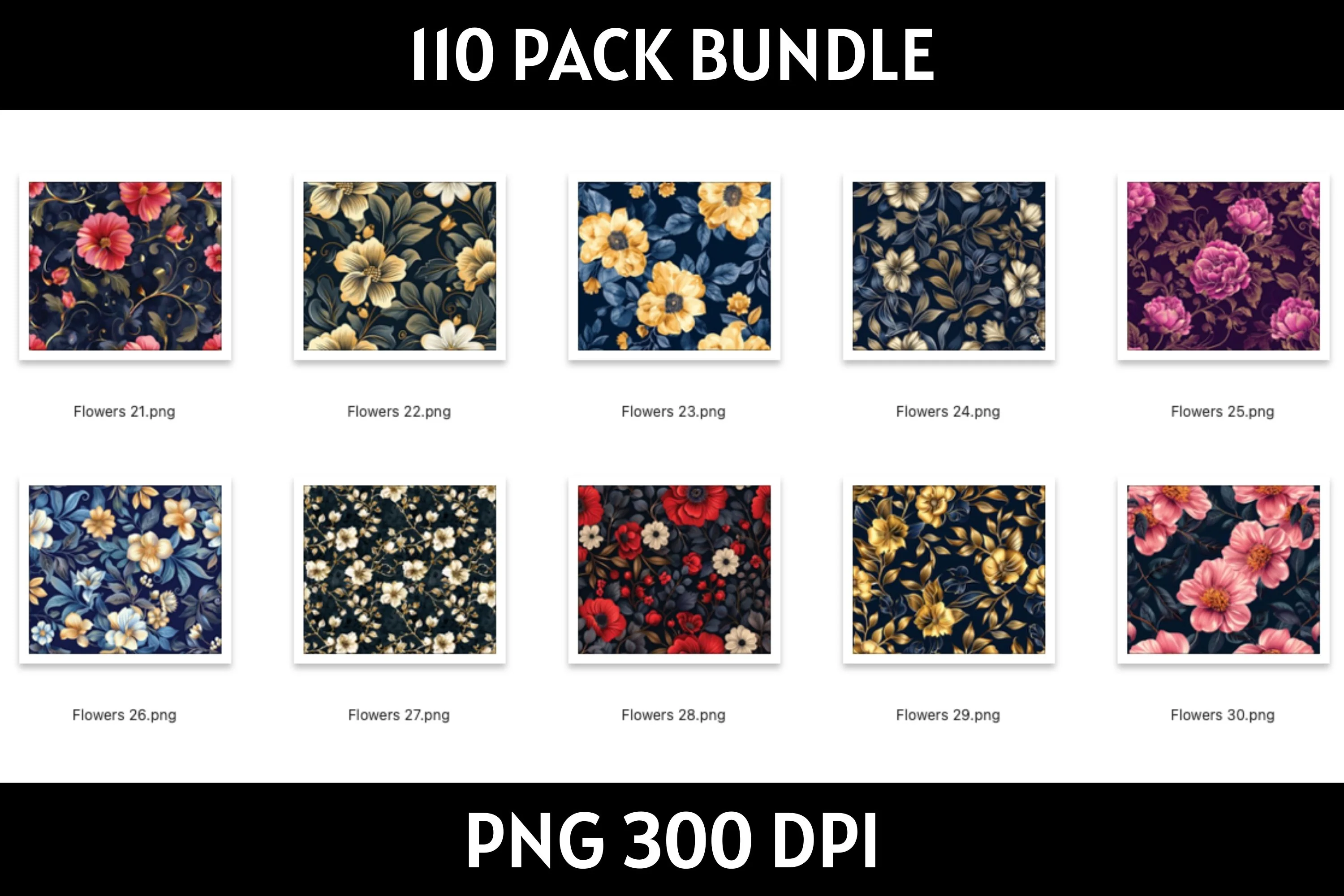 Flowers Tumbler Sublimation Bundle PNG 20 oz - Image 5