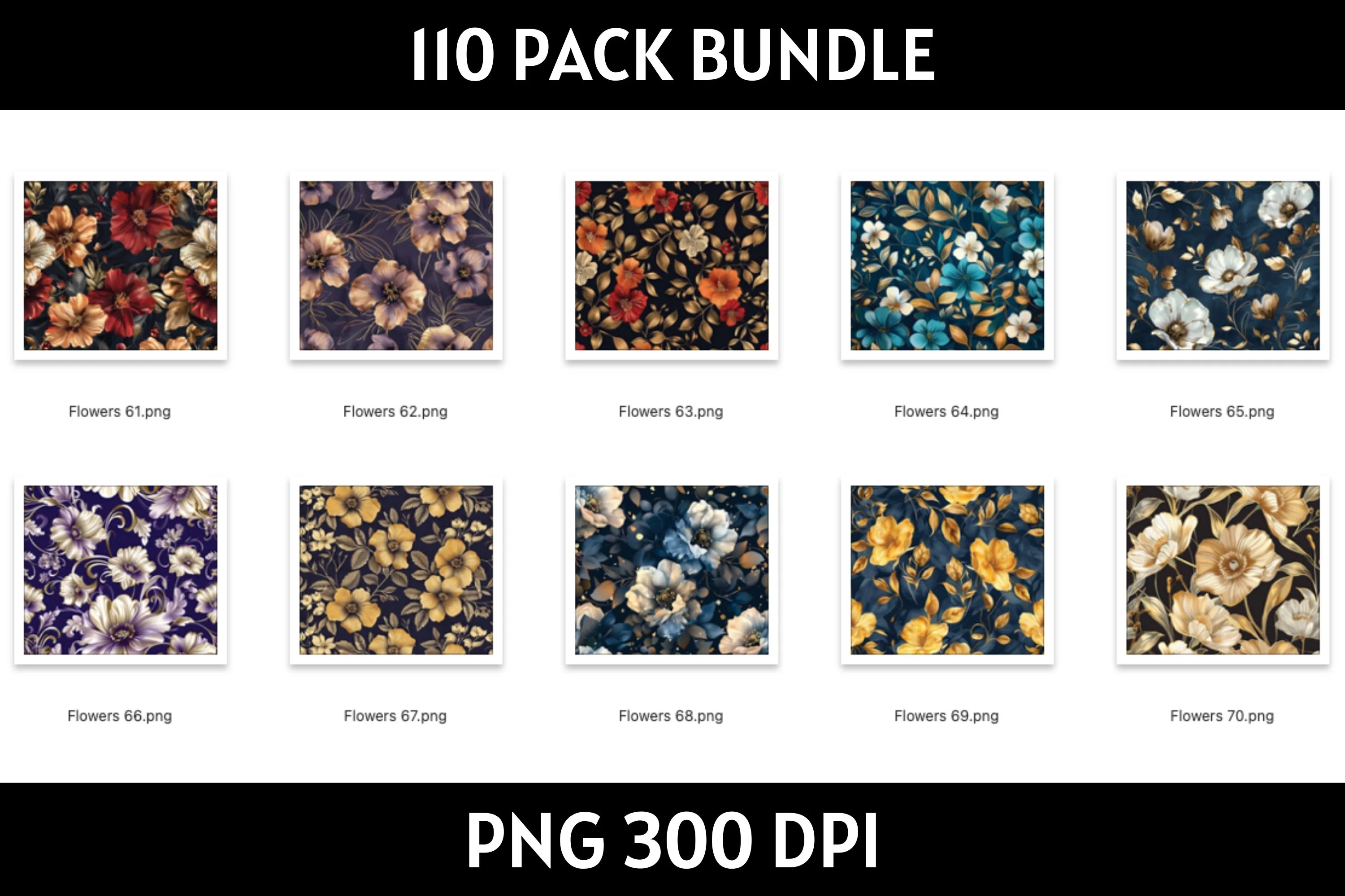 Flowers Tumbler Sublimation Bundle PNG 20 oz - Image 9
