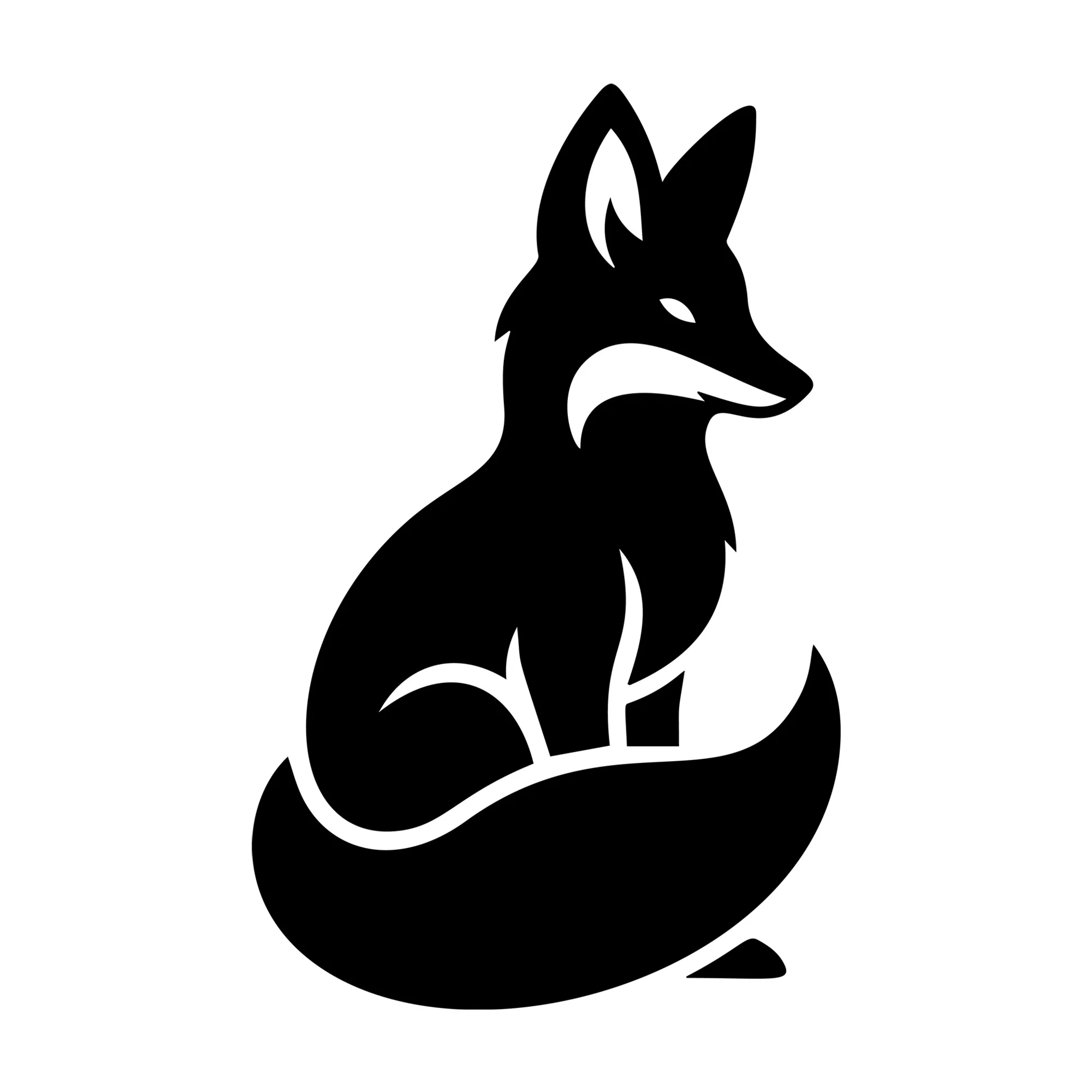 Fox Sitting Silhouette SVG