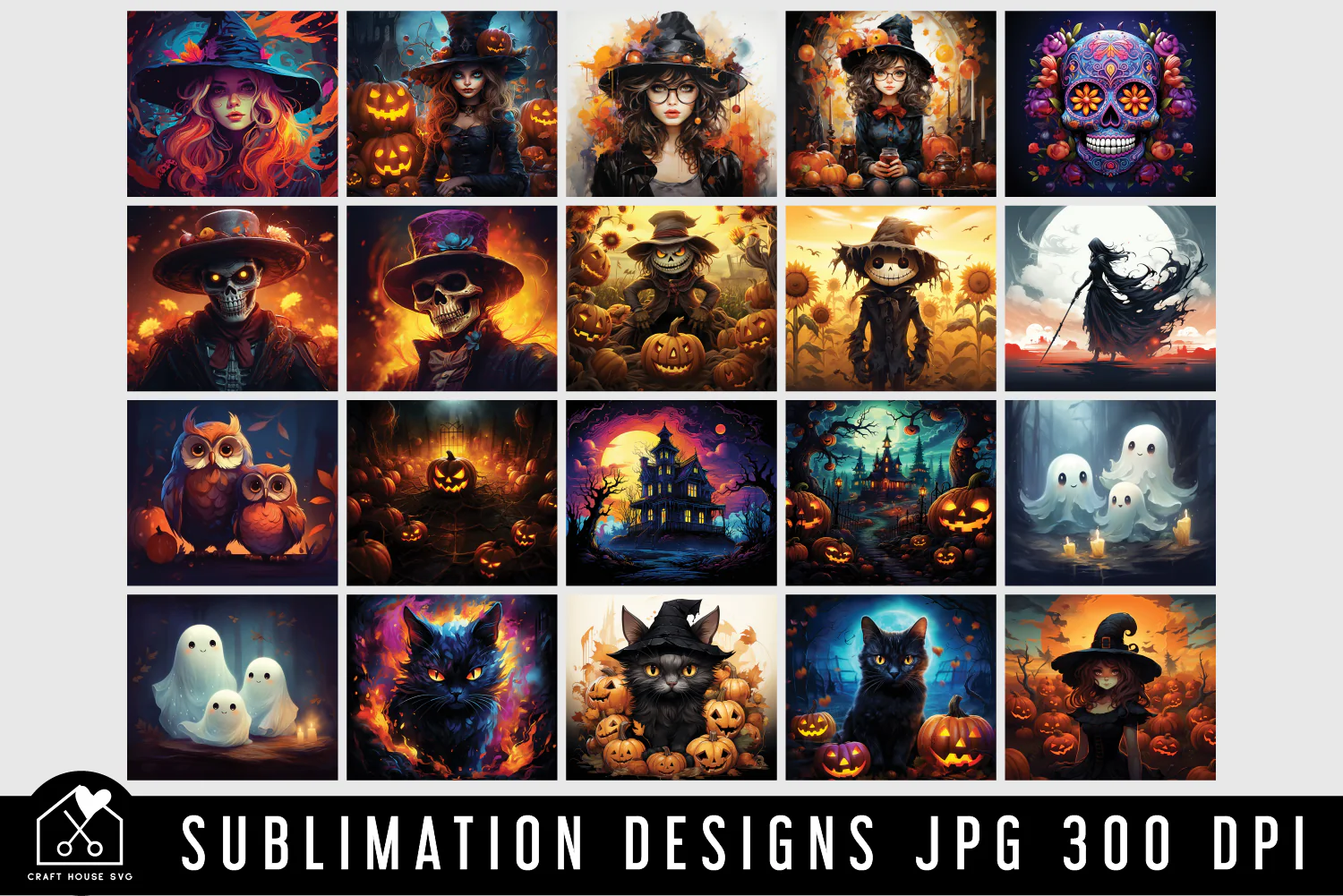 Halloween 20oz Tumbler Wrap Bundle Sublimation Designs JPG - Image 3