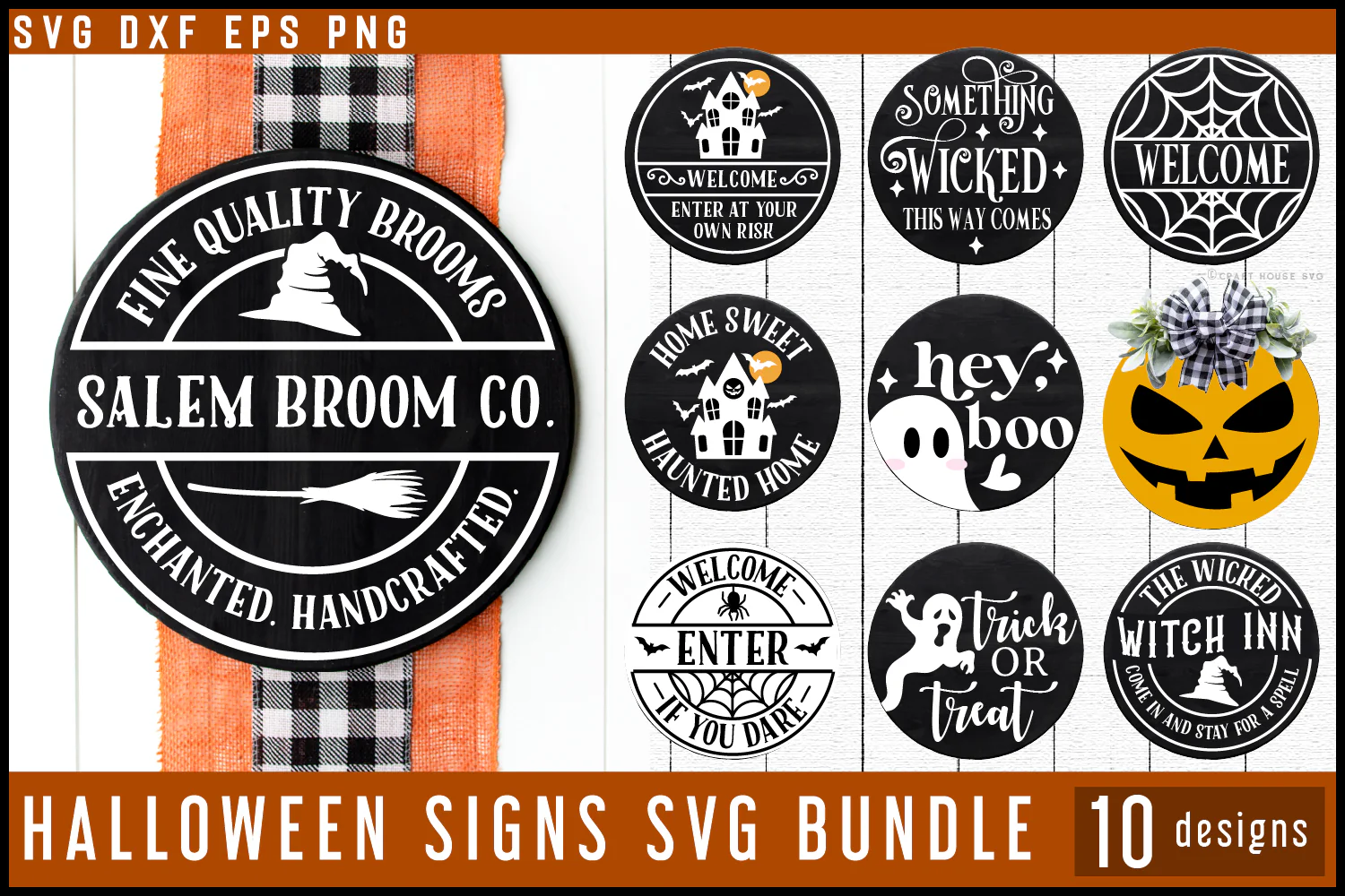 Halloween SVG Bundle Round Welcome Sign - Image 2