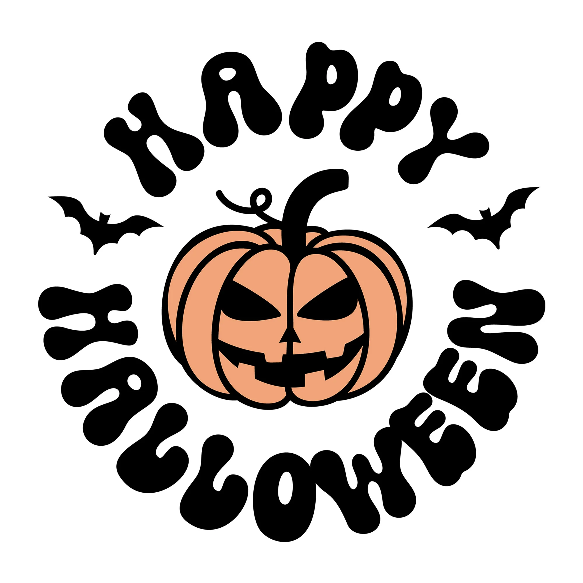Happy Halloween Round SVG