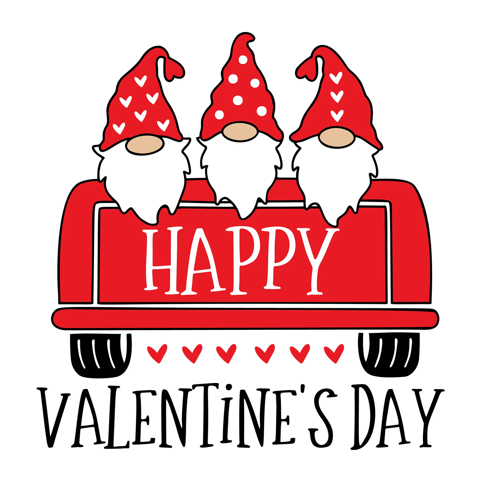 Happy Valentines Day Truck SVG