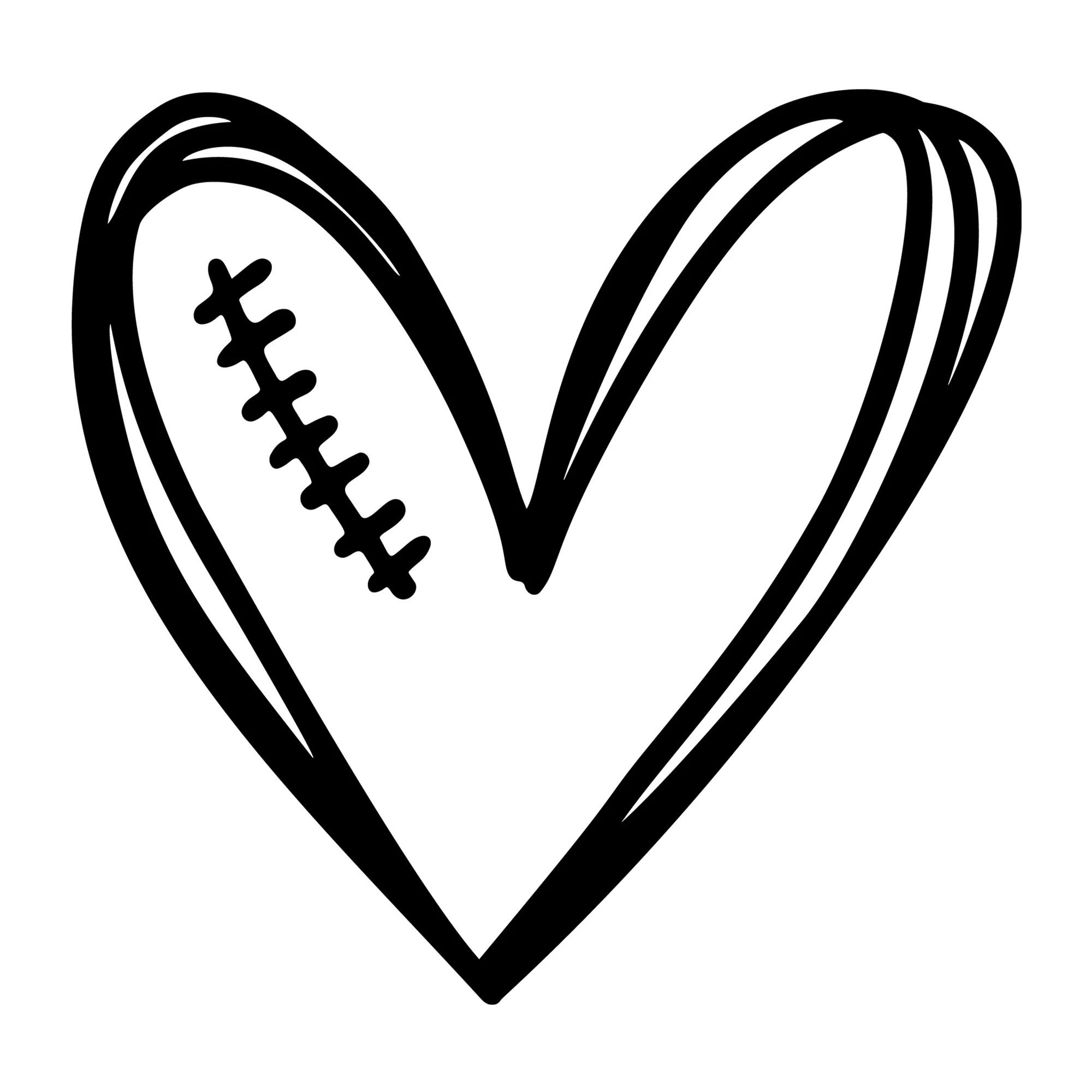Heart Football Handdrawn SVG