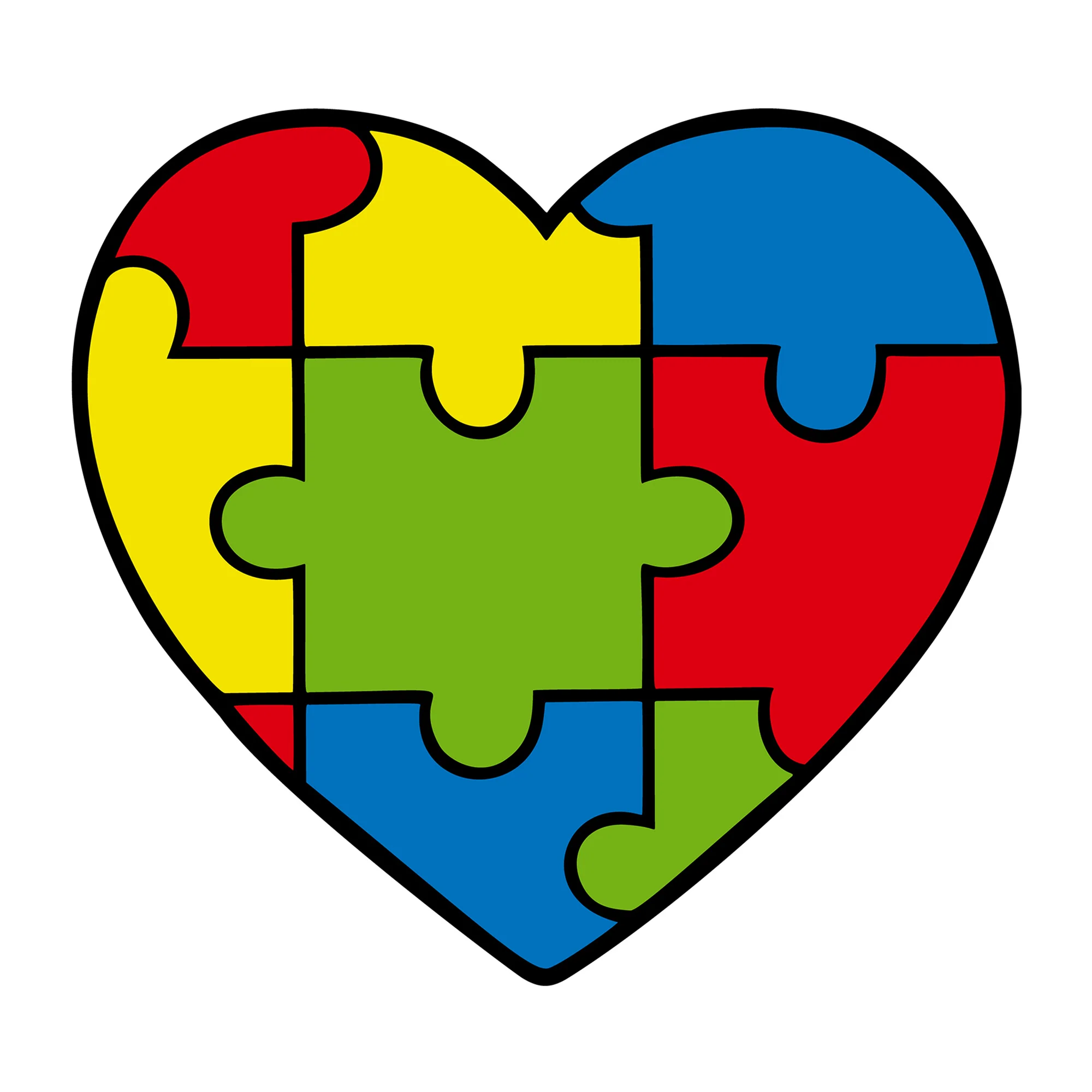 Heart Puzzles Autism Awareness SVG
