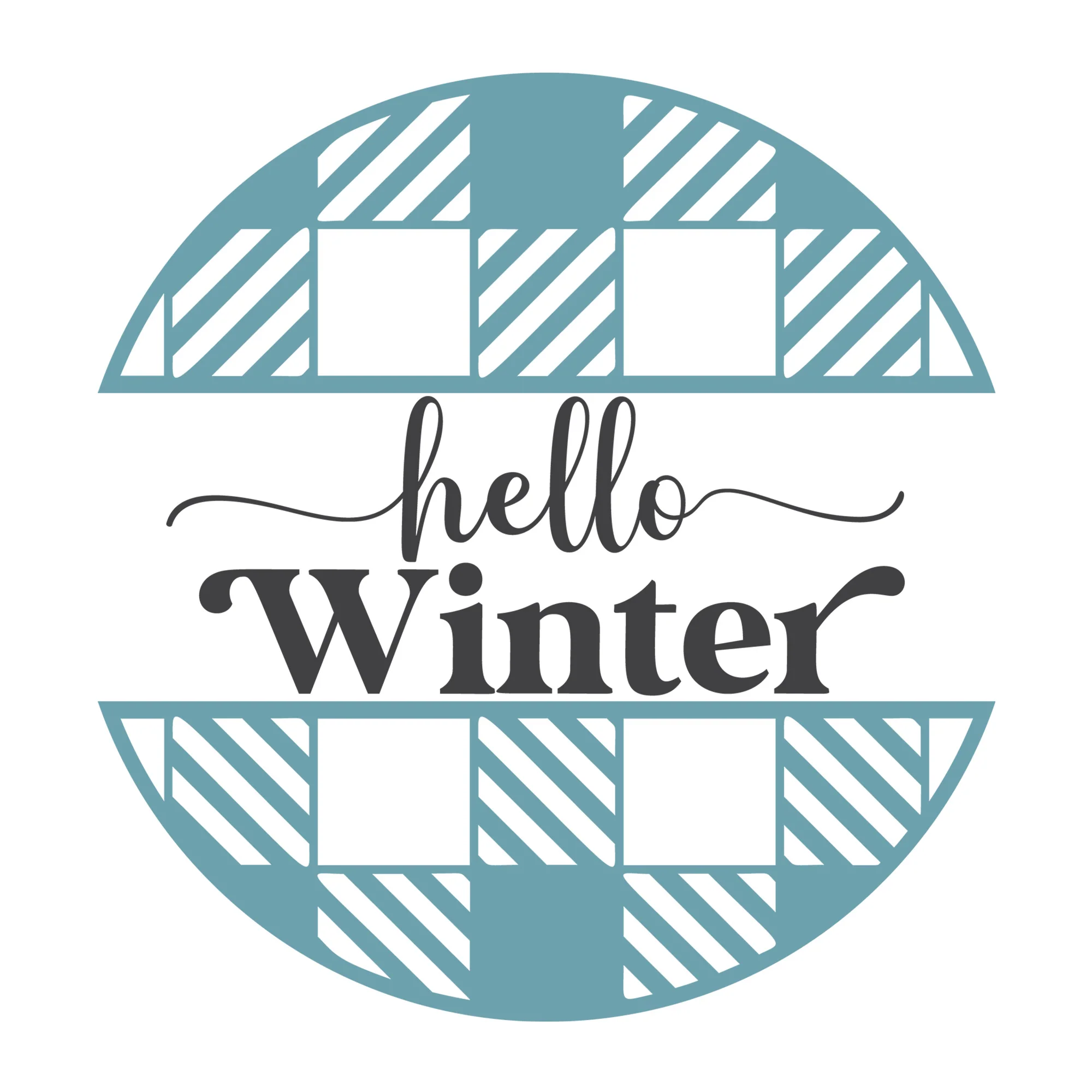 Hello Winter Plaid SVG
