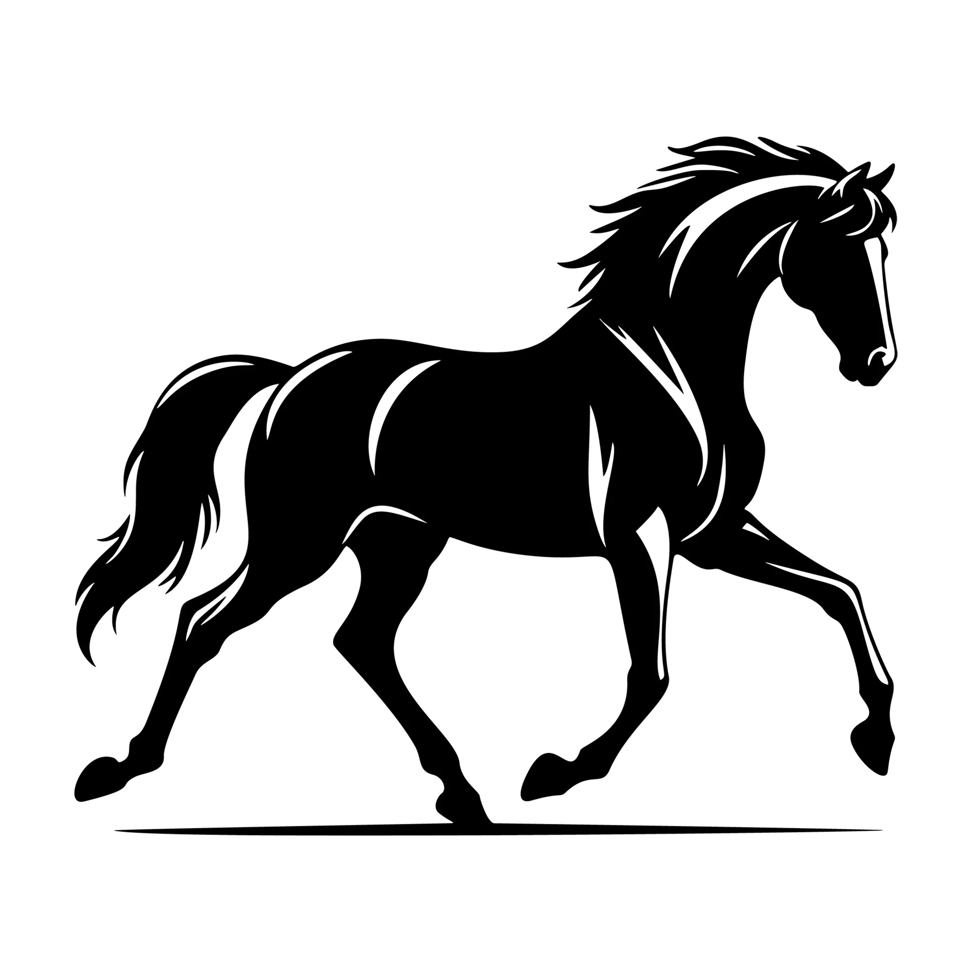 Horse cantering side view SVG