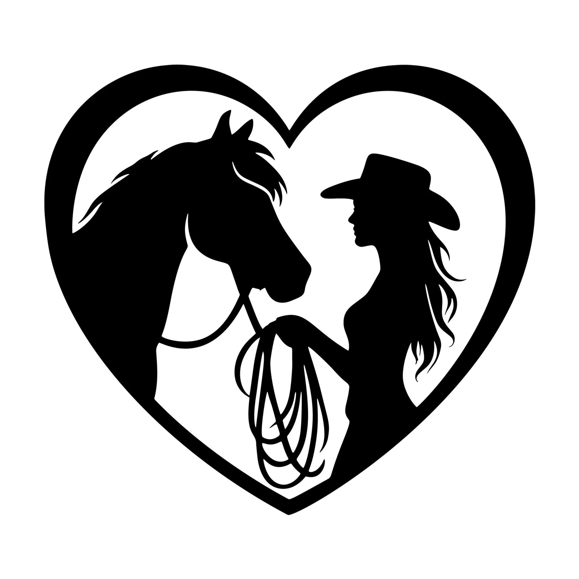Horse Cowgirl Heart SVG