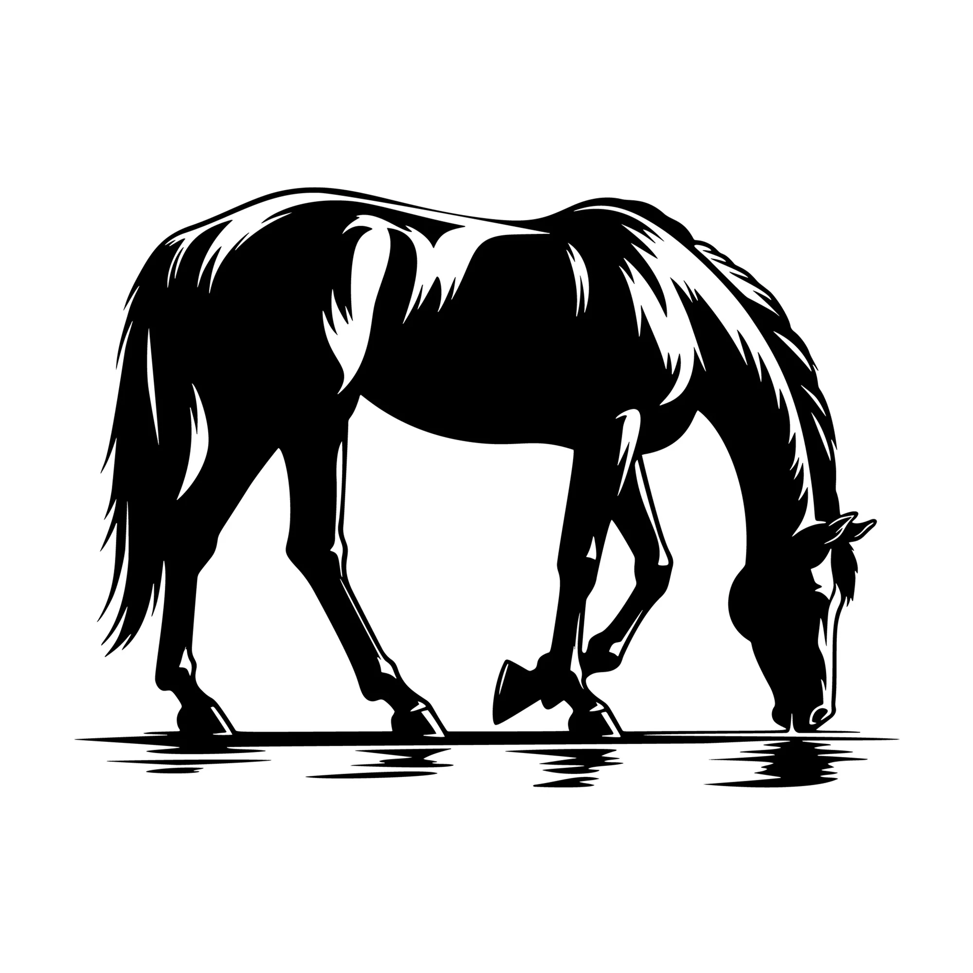 Horse drinking water silhouette SVG