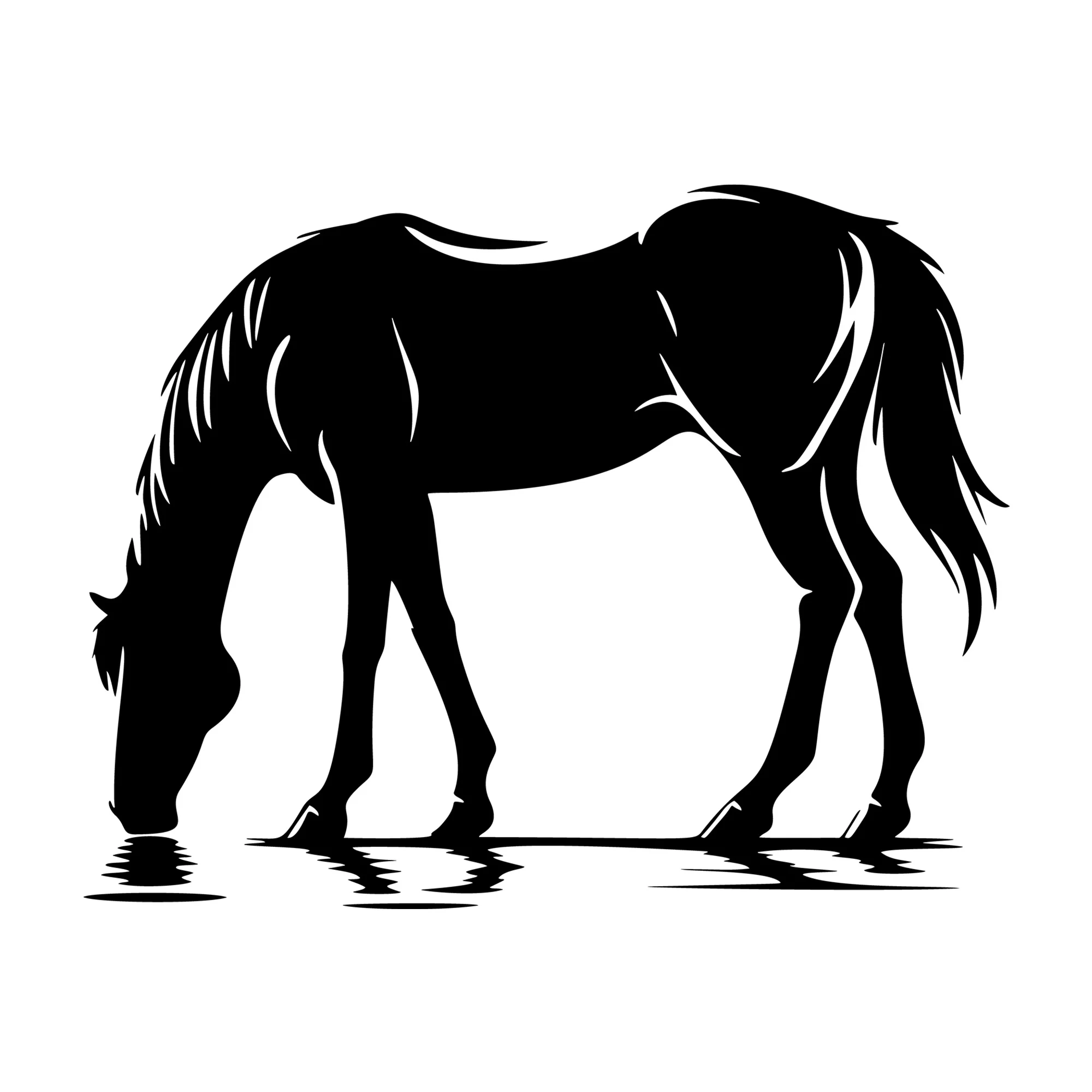 Horse drinking water SVG