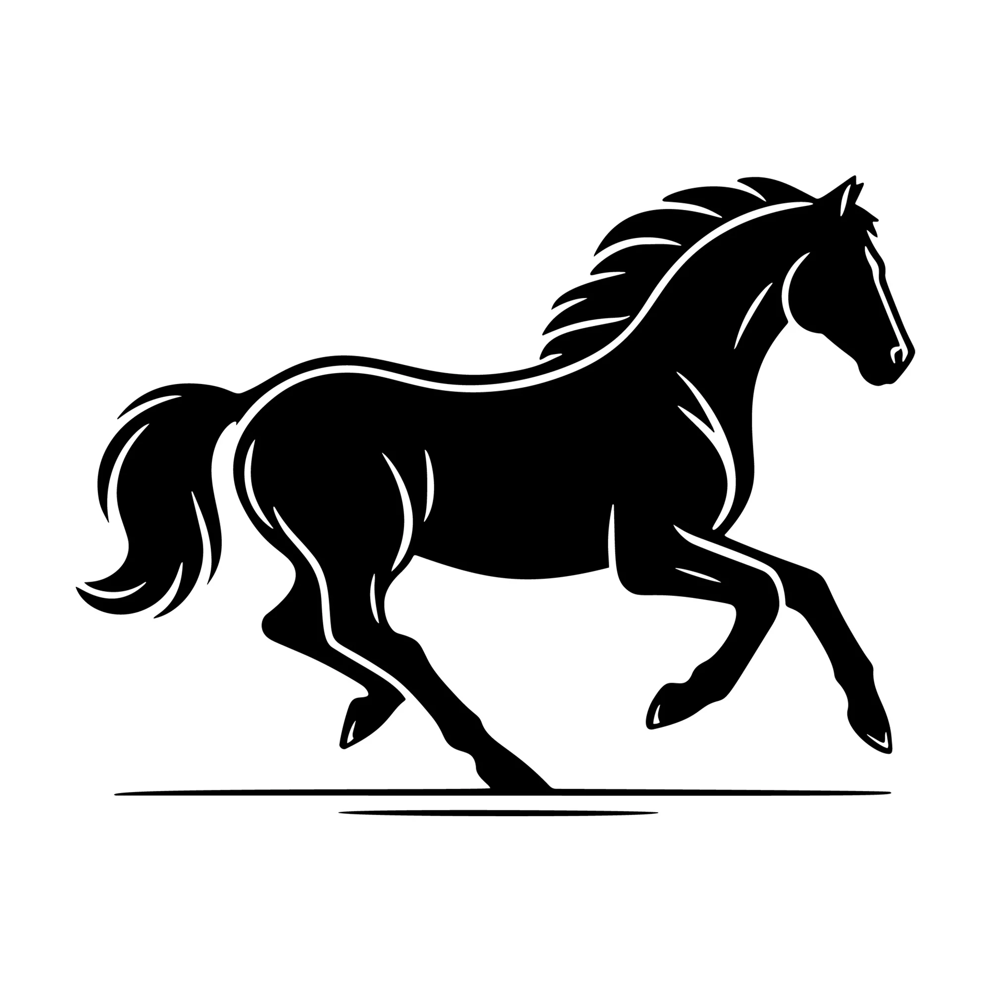 Horse galloping silhouette SVG
