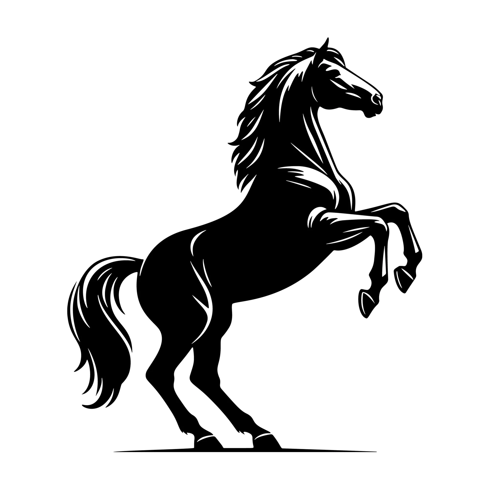 Horse rearing up side view SVG