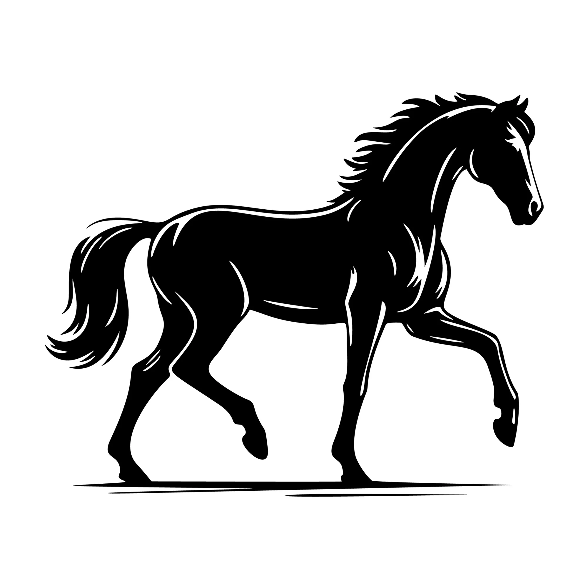 Horse trotting side view SVG