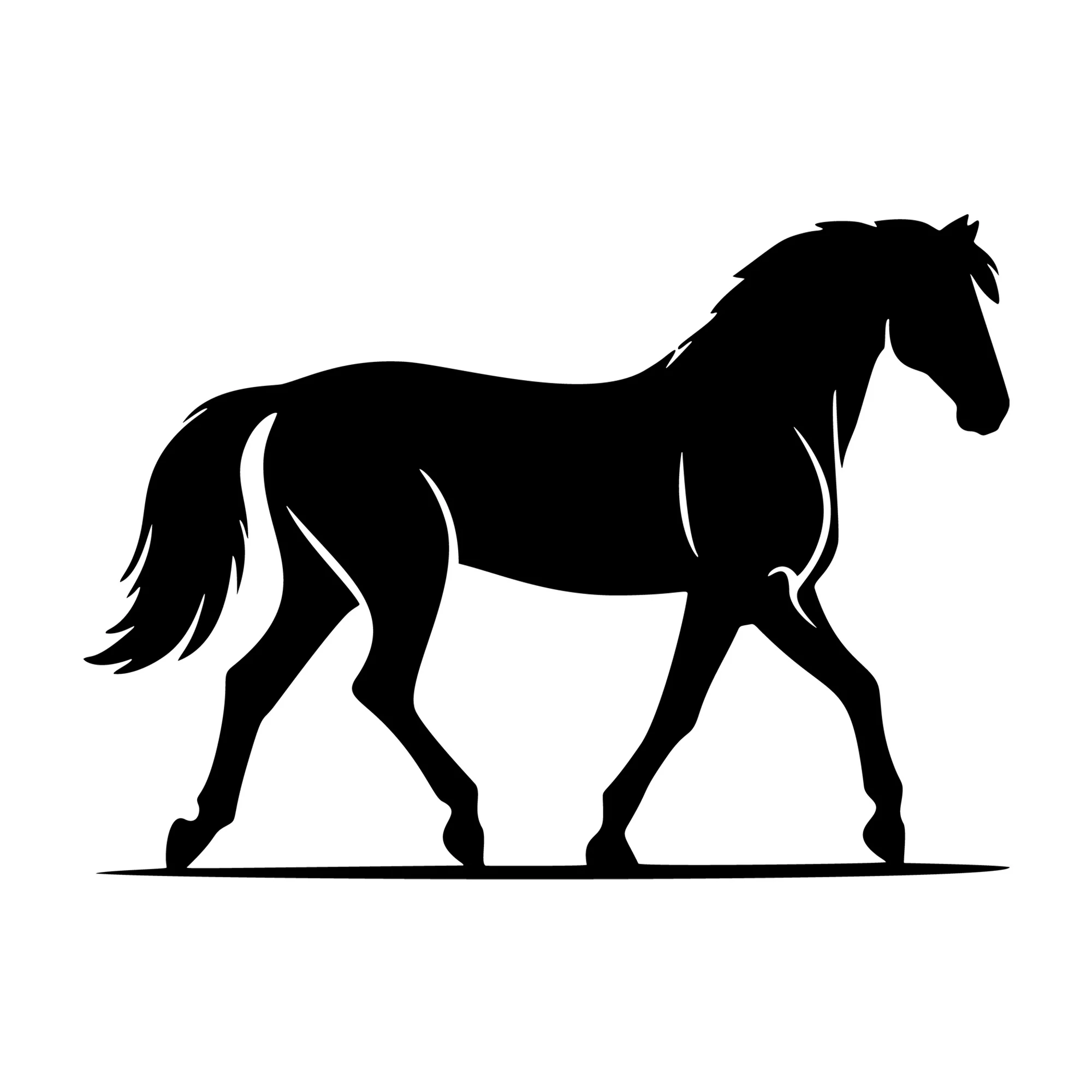 Horse walking side view SVG
