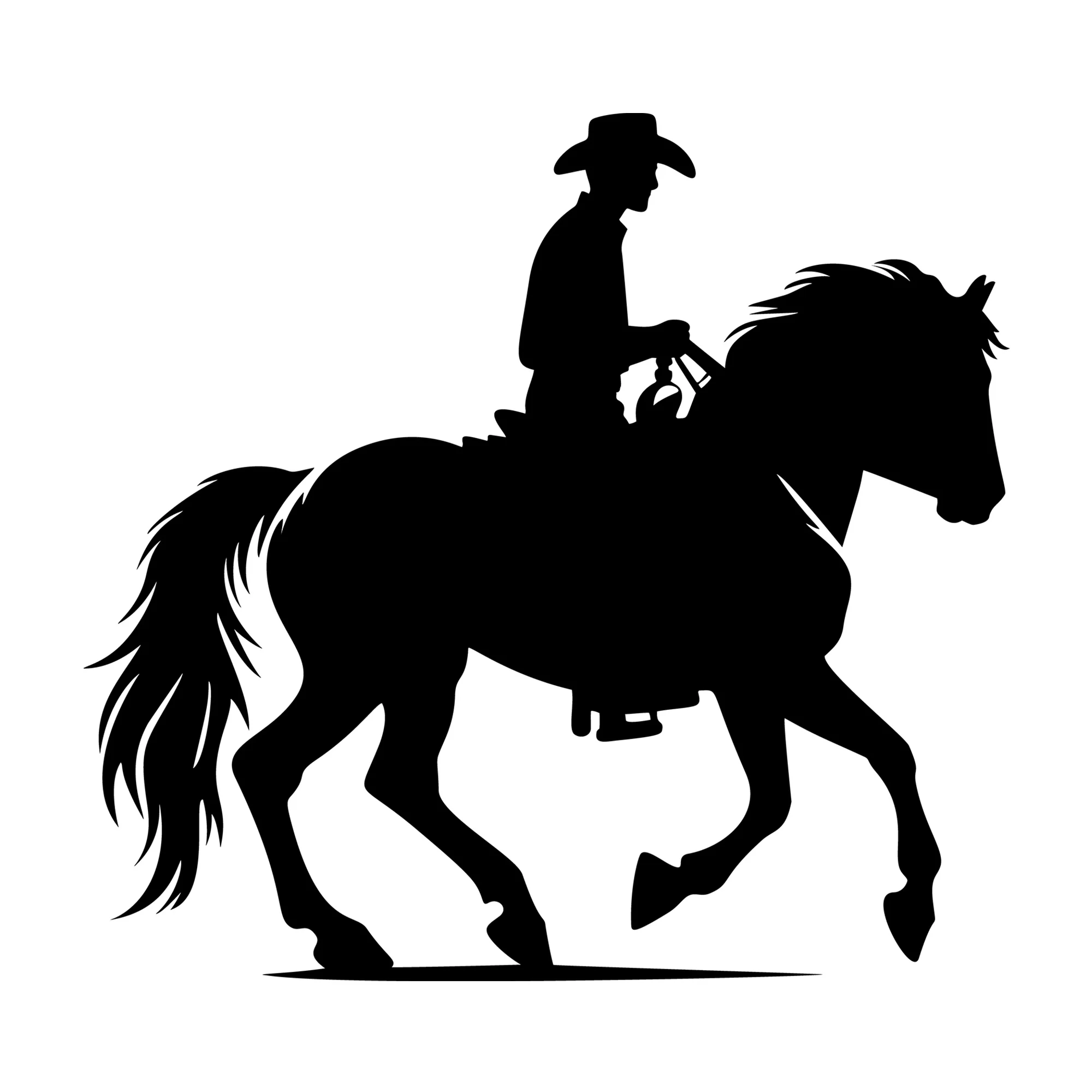 Horse with a cowboy silhouette SVG