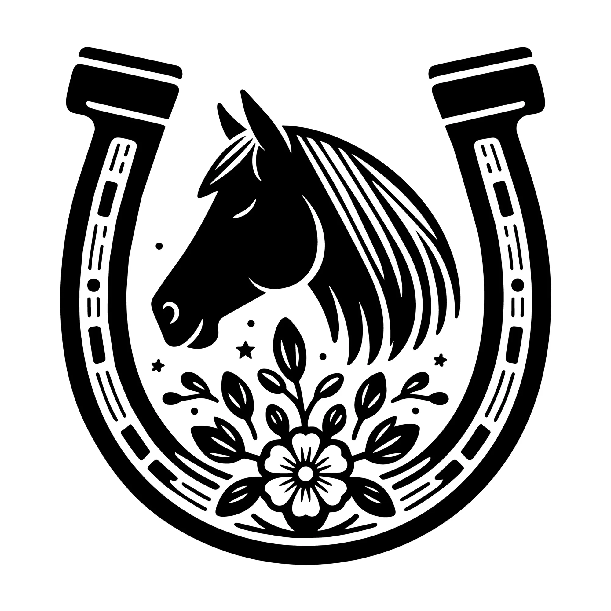 Horseshoe floral SVG