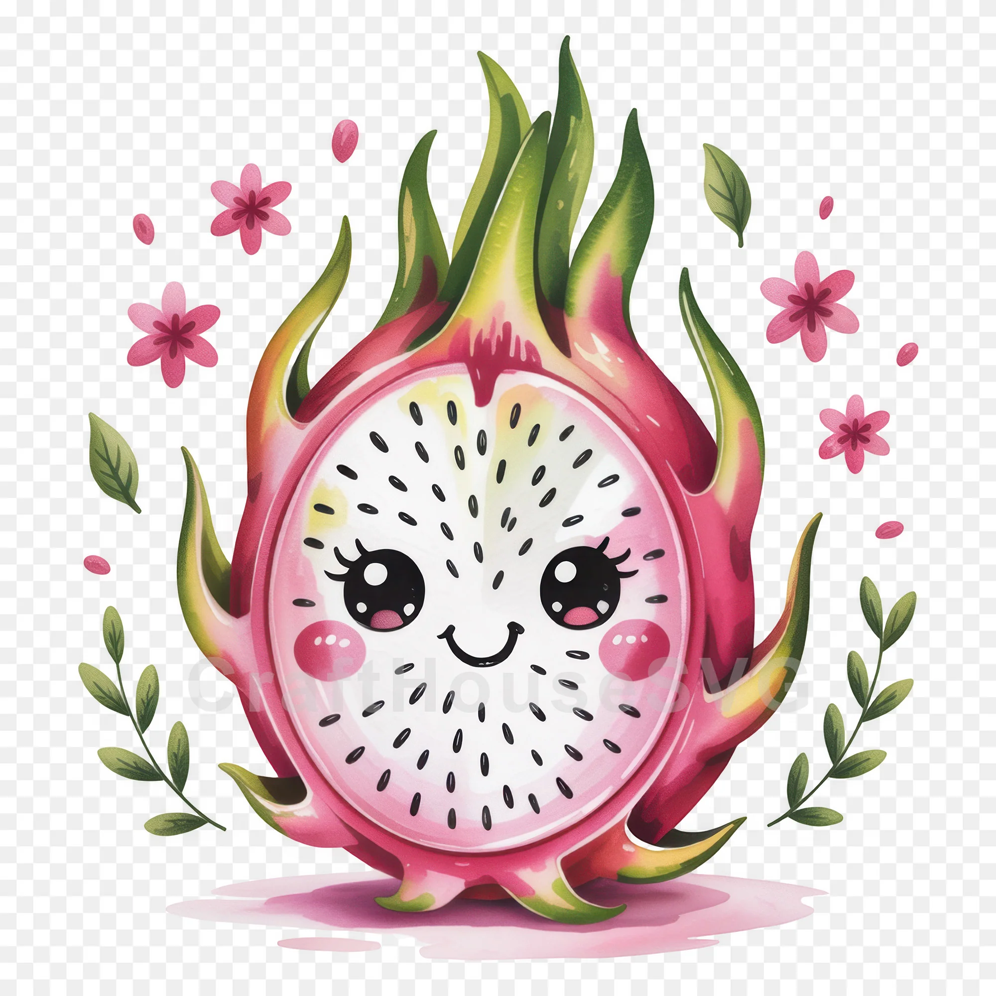 Kawaii Fruit Clipart Sublimation PNG Bundle - Image 11