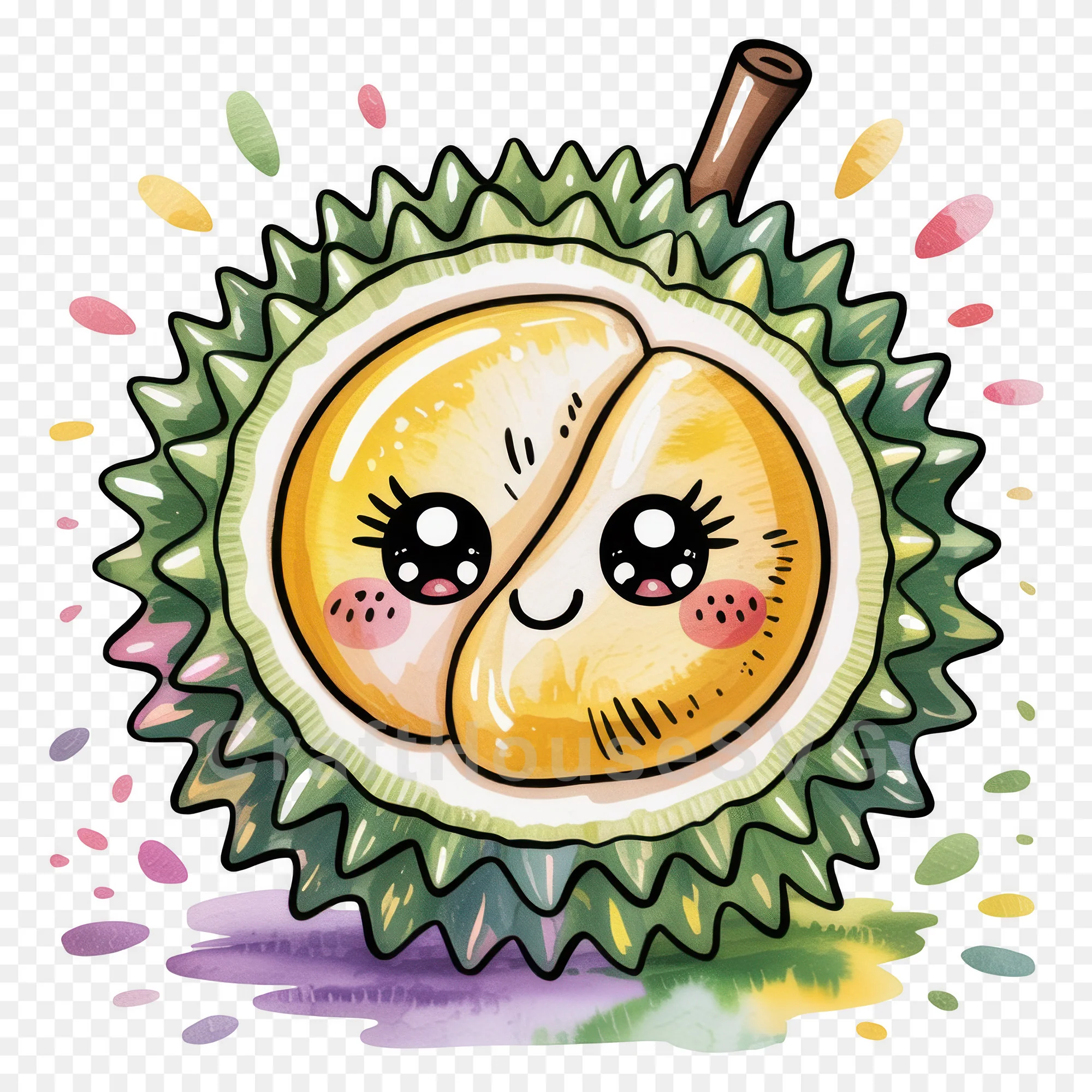 Kawaii Fruit Clipart Sublimation PNG Bundle - Image 12