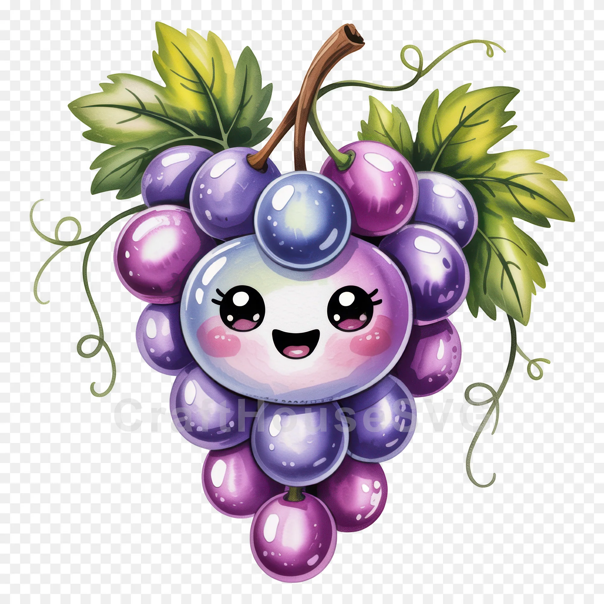 Kawaii Fruit Clipart Sublimation PNG Bundle - Image 15