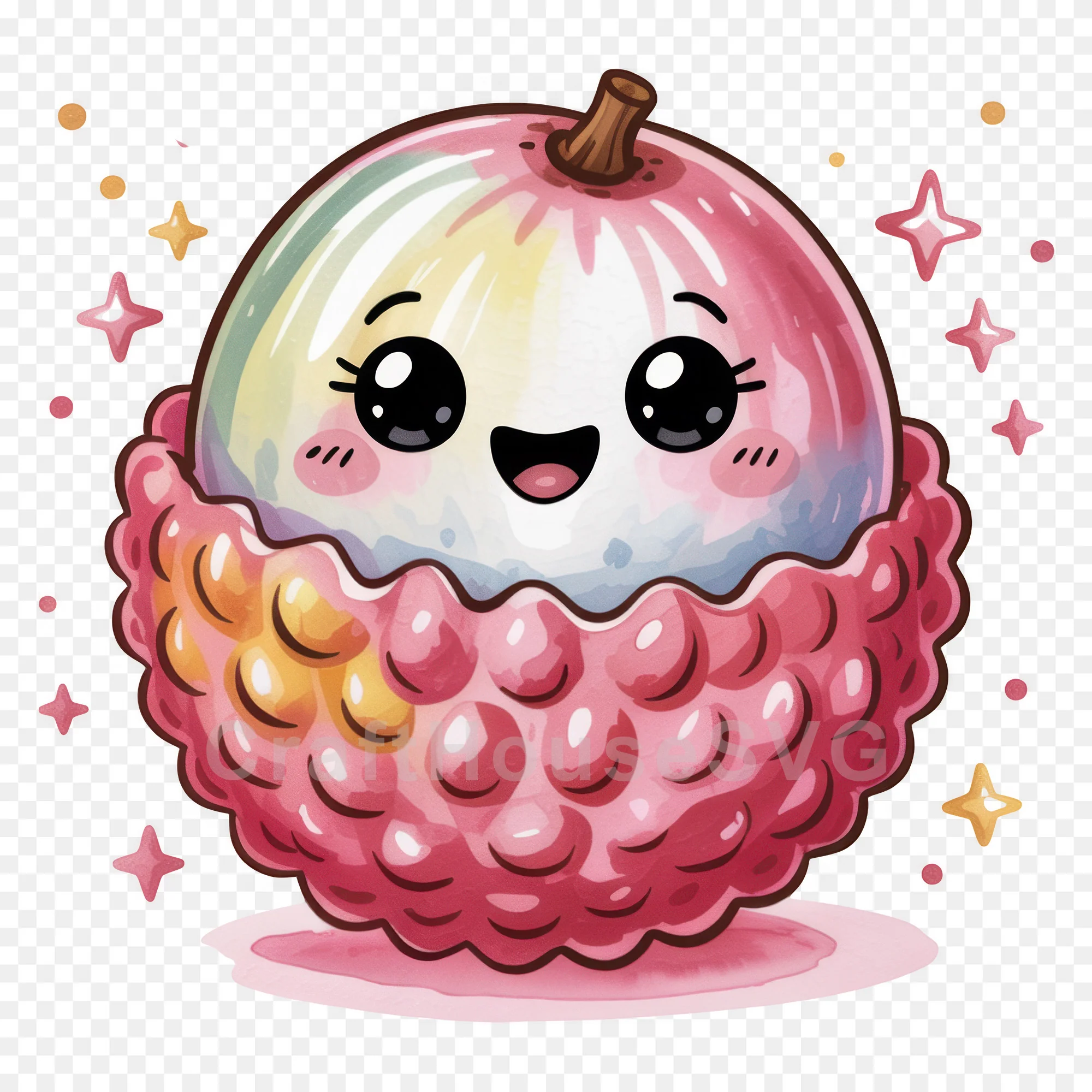 Kawaii Fruit Clipart Sublimation PNG Bundle - Image 23