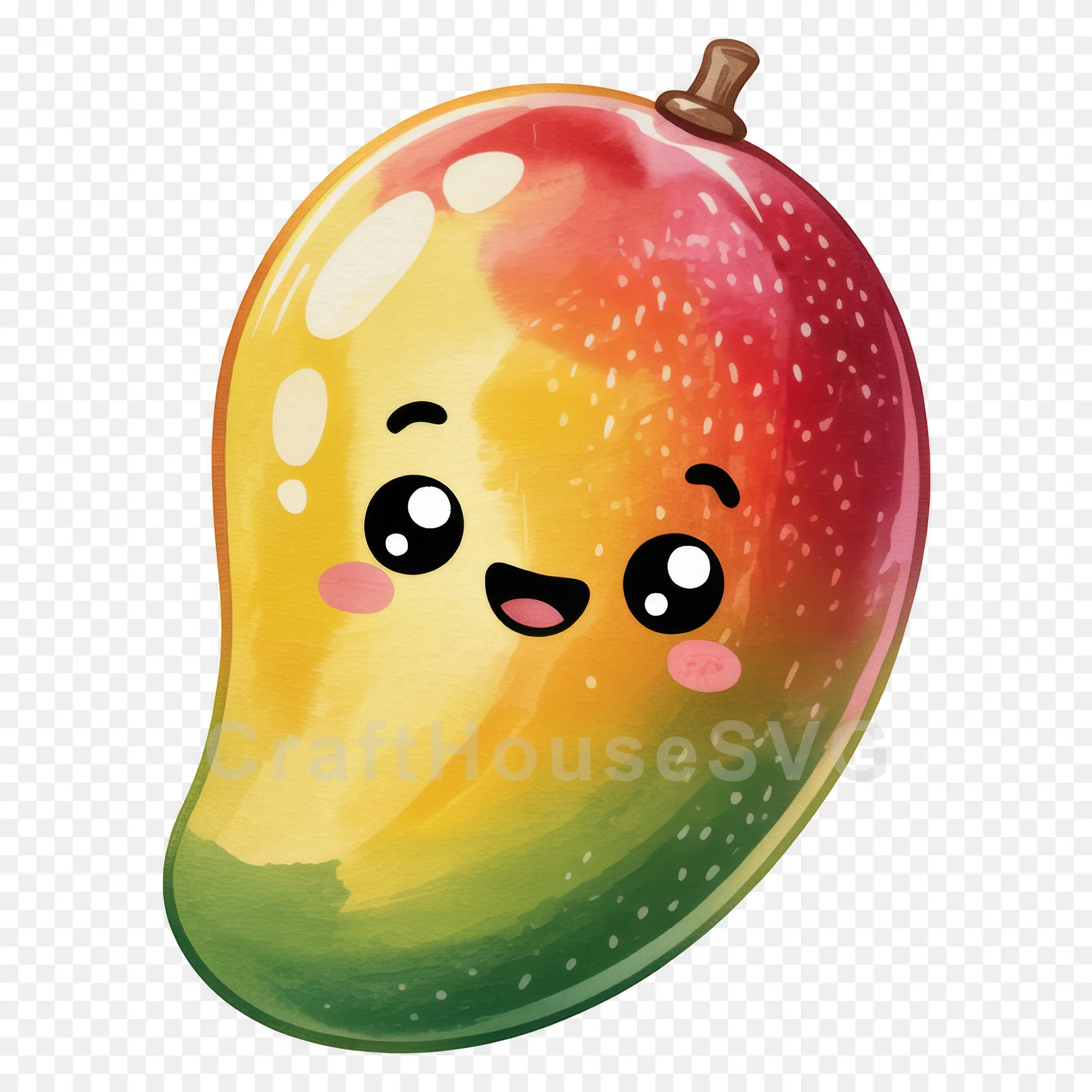 Kawaii Fruit Clipart Sublimation PNG Bundle - Image 24