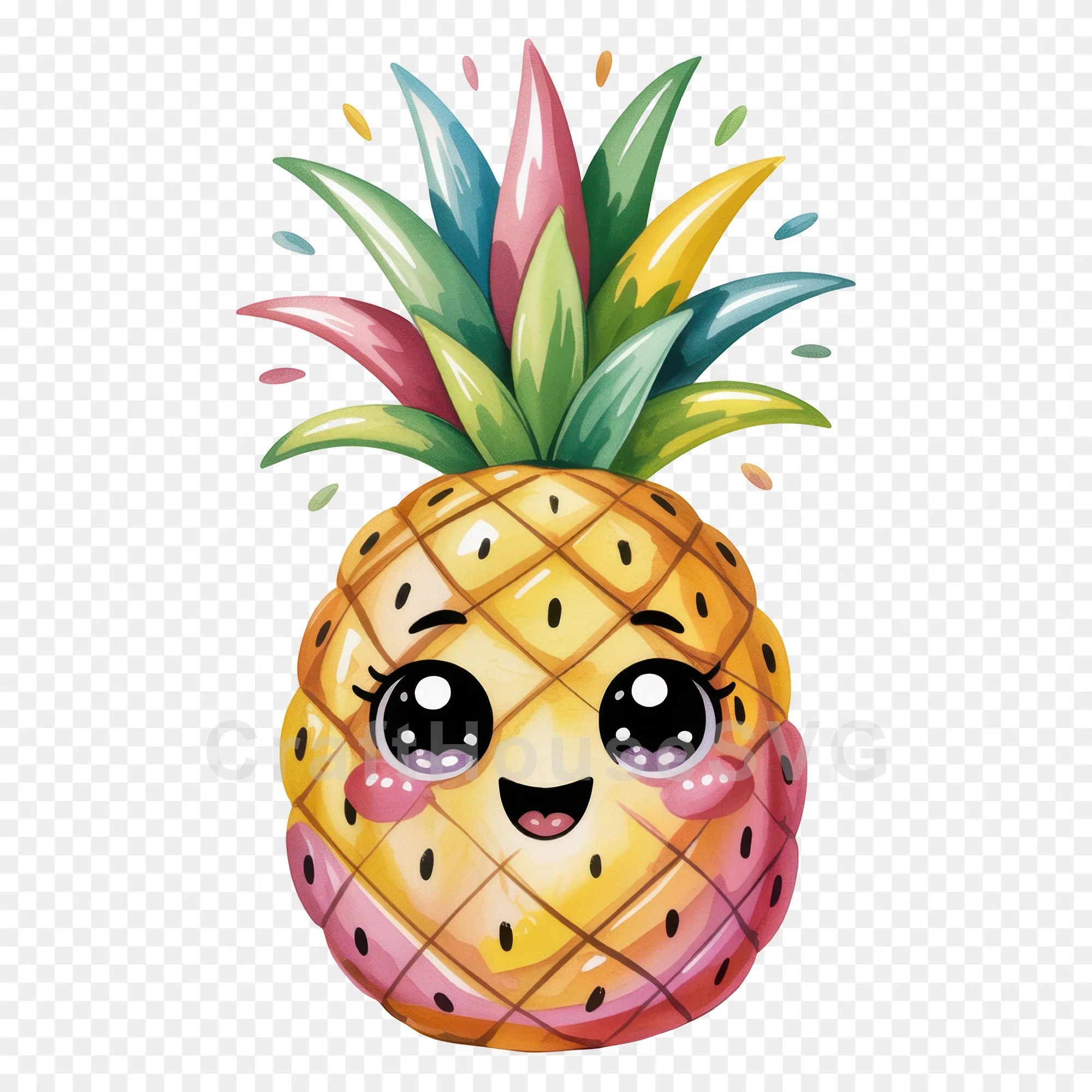 Kawaii Fruit Clipart Sublimation PNG Bundle - Image 32
