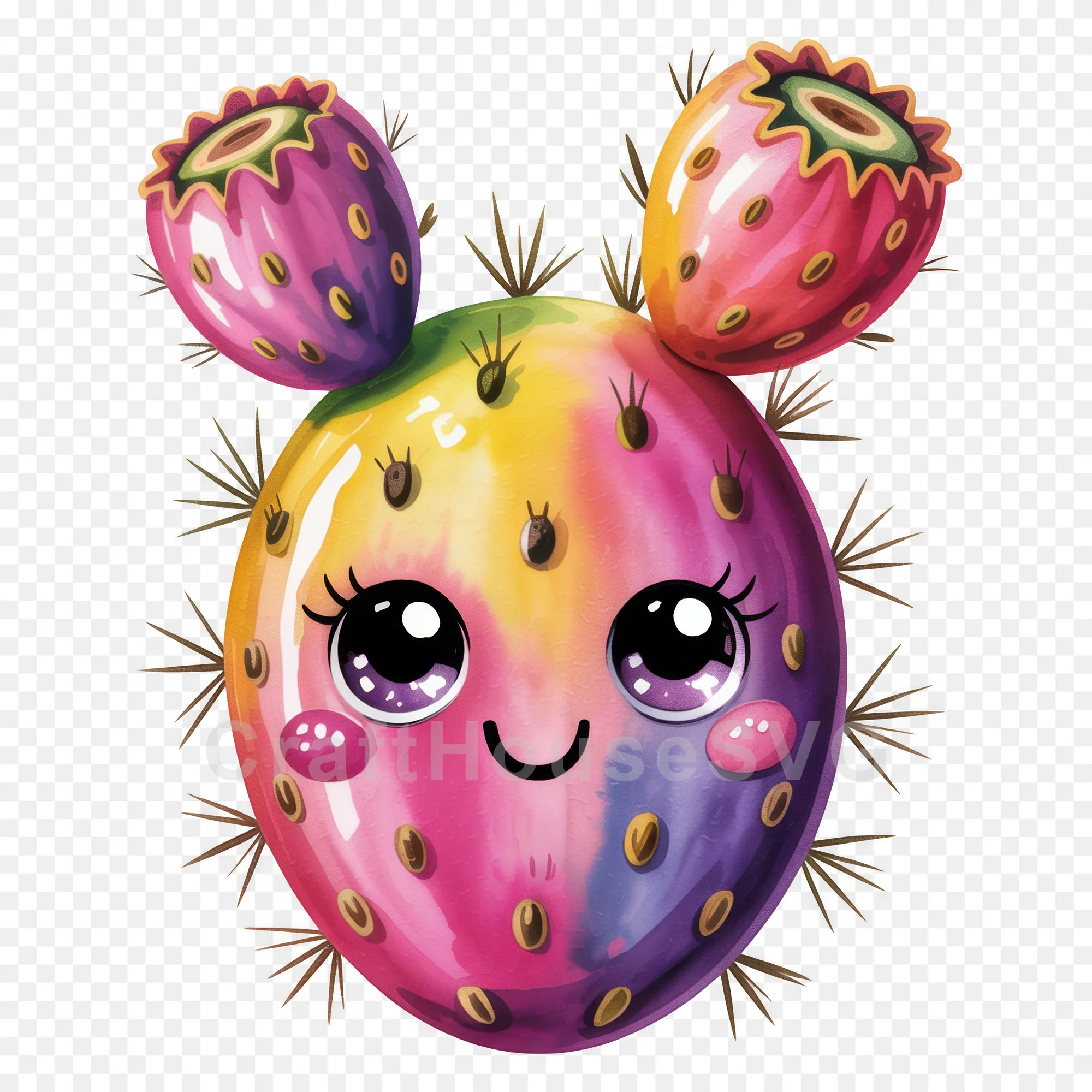 Kawaii Fruit Clipart Sublimation PNG Bundle - Image 35