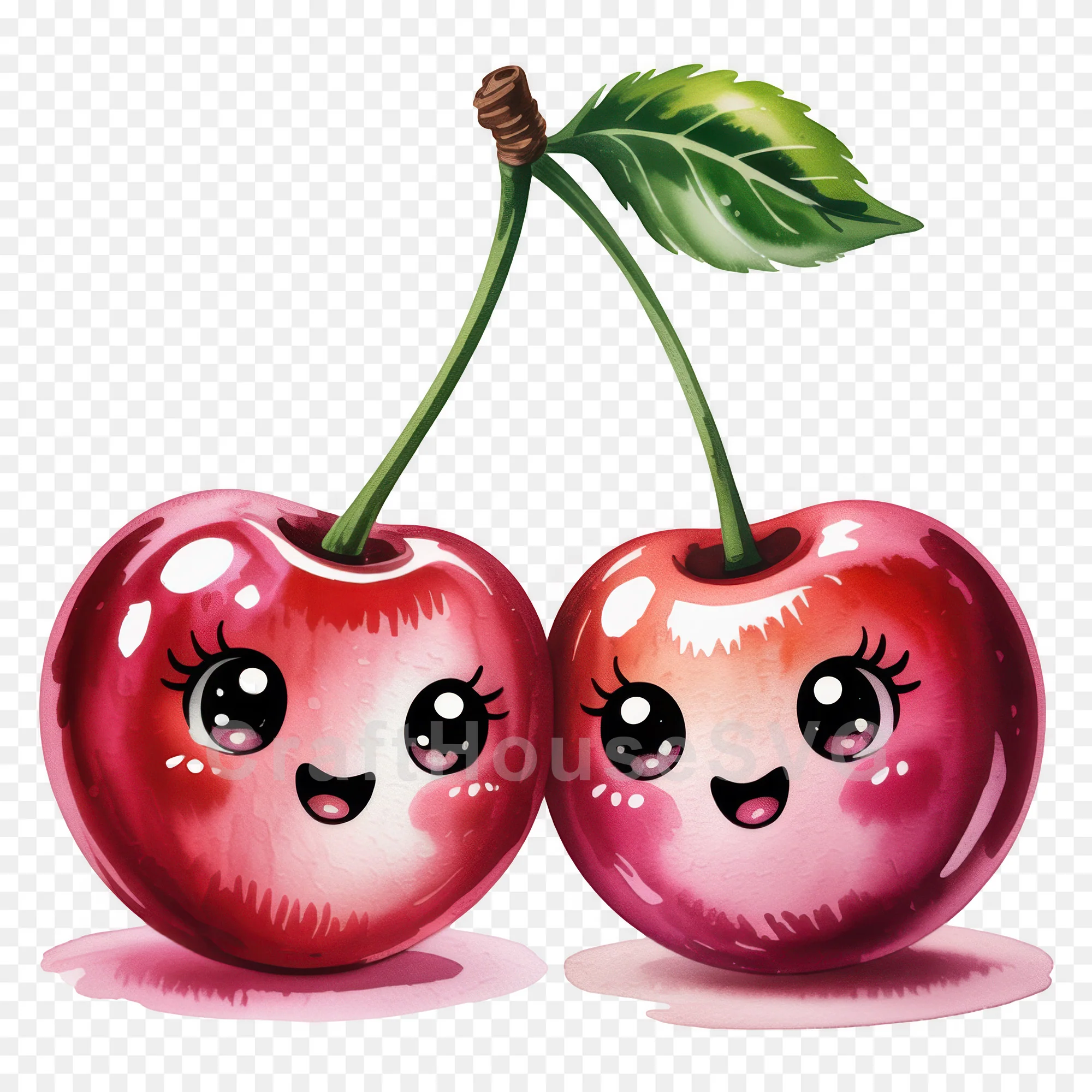 Kawaii Fruit Clipart Sublimation PNG Bundle - Image 8