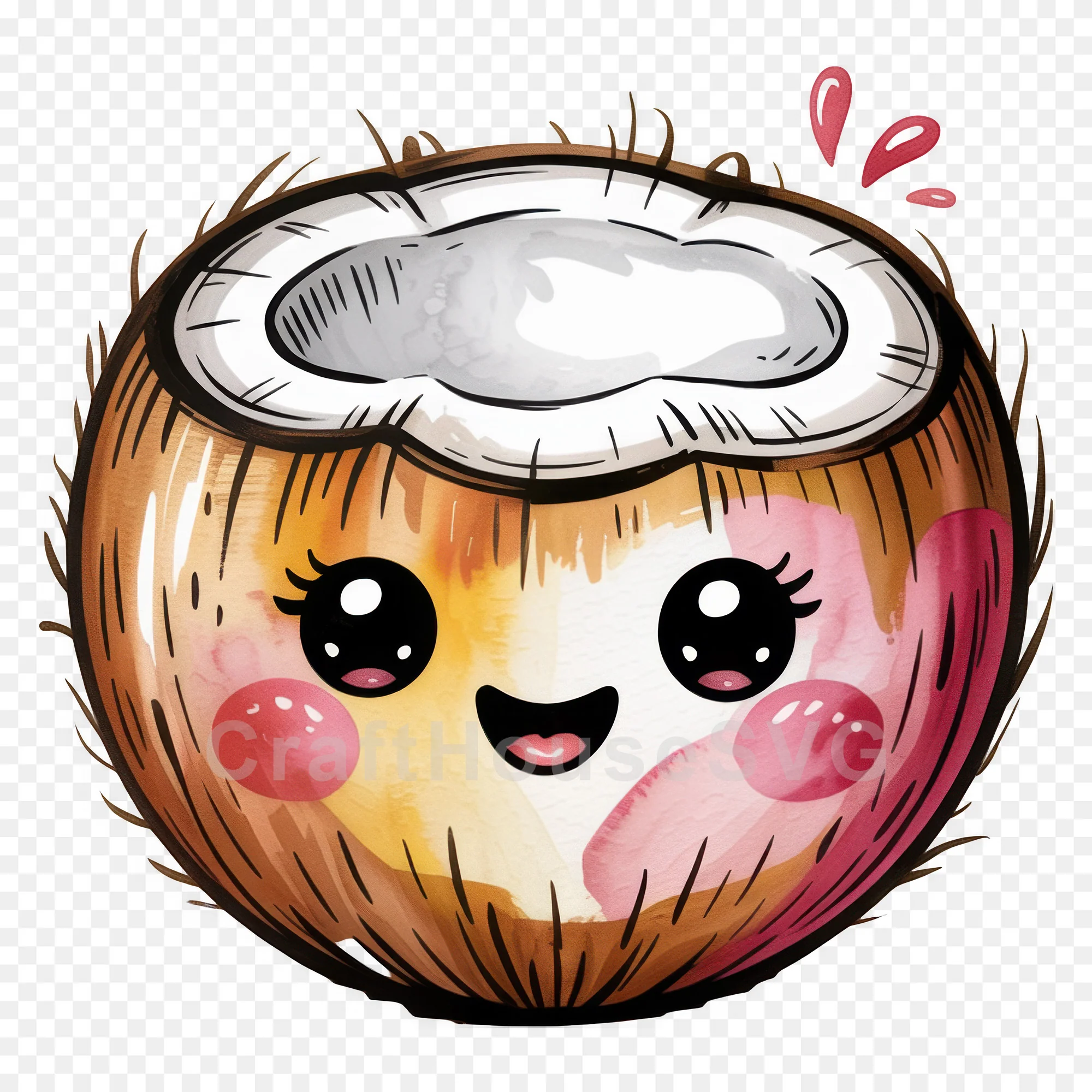 Kawaii Fruit Clipart Sublimation PNG Bundle - Image 9