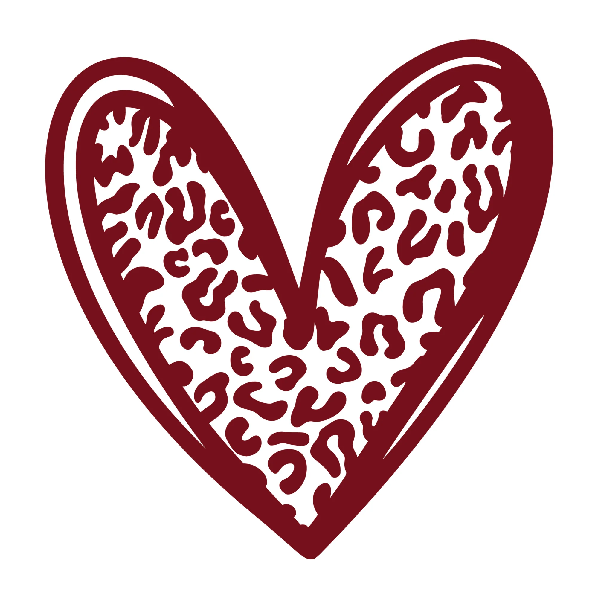 Leopard Sketchy Heart SVG