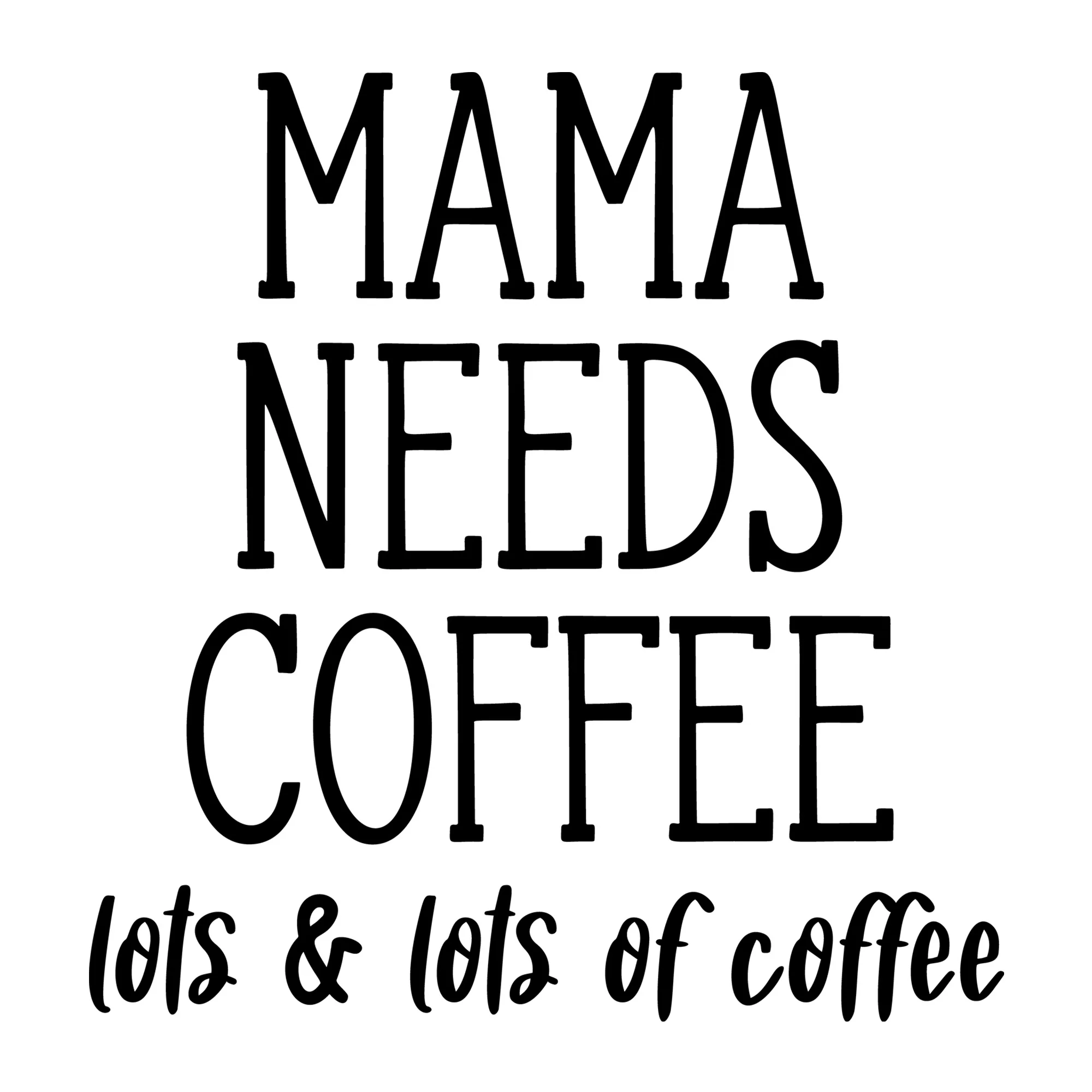 Mama Needs Coffee Lots and Lots of Coffee SVG