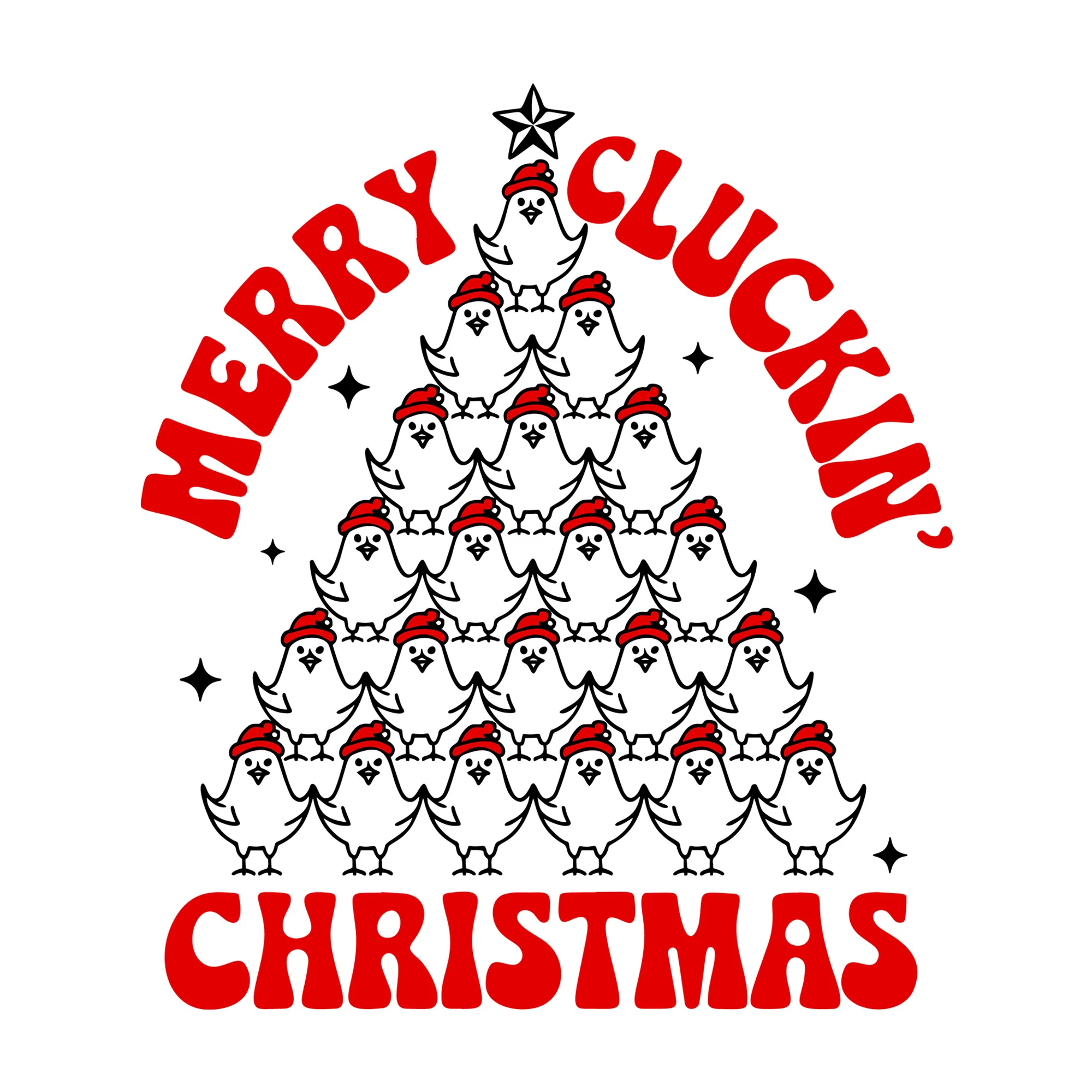 Merry Cluckin Christmas Chicken Tree SVG