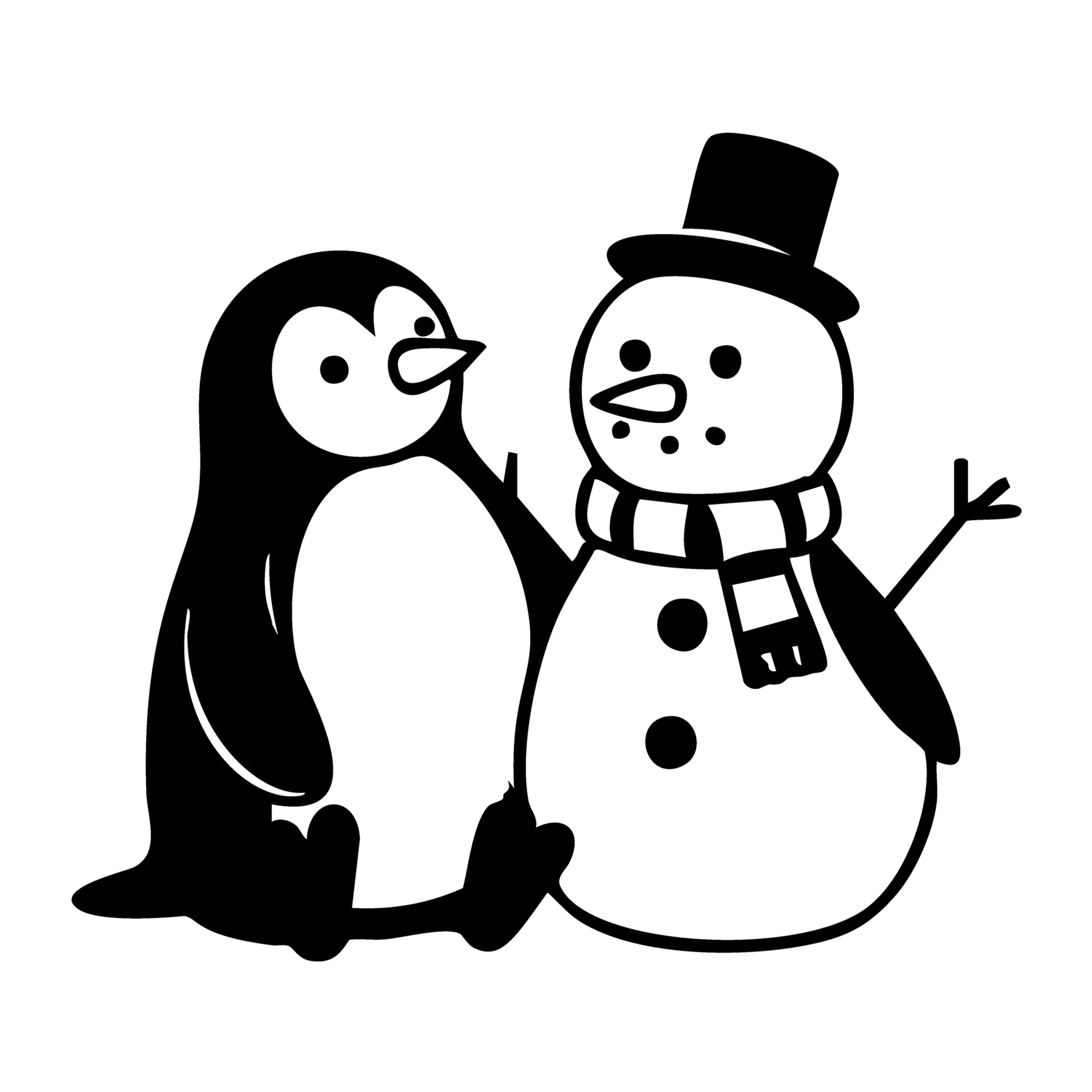 Minimal Penguin and Snowman SVG