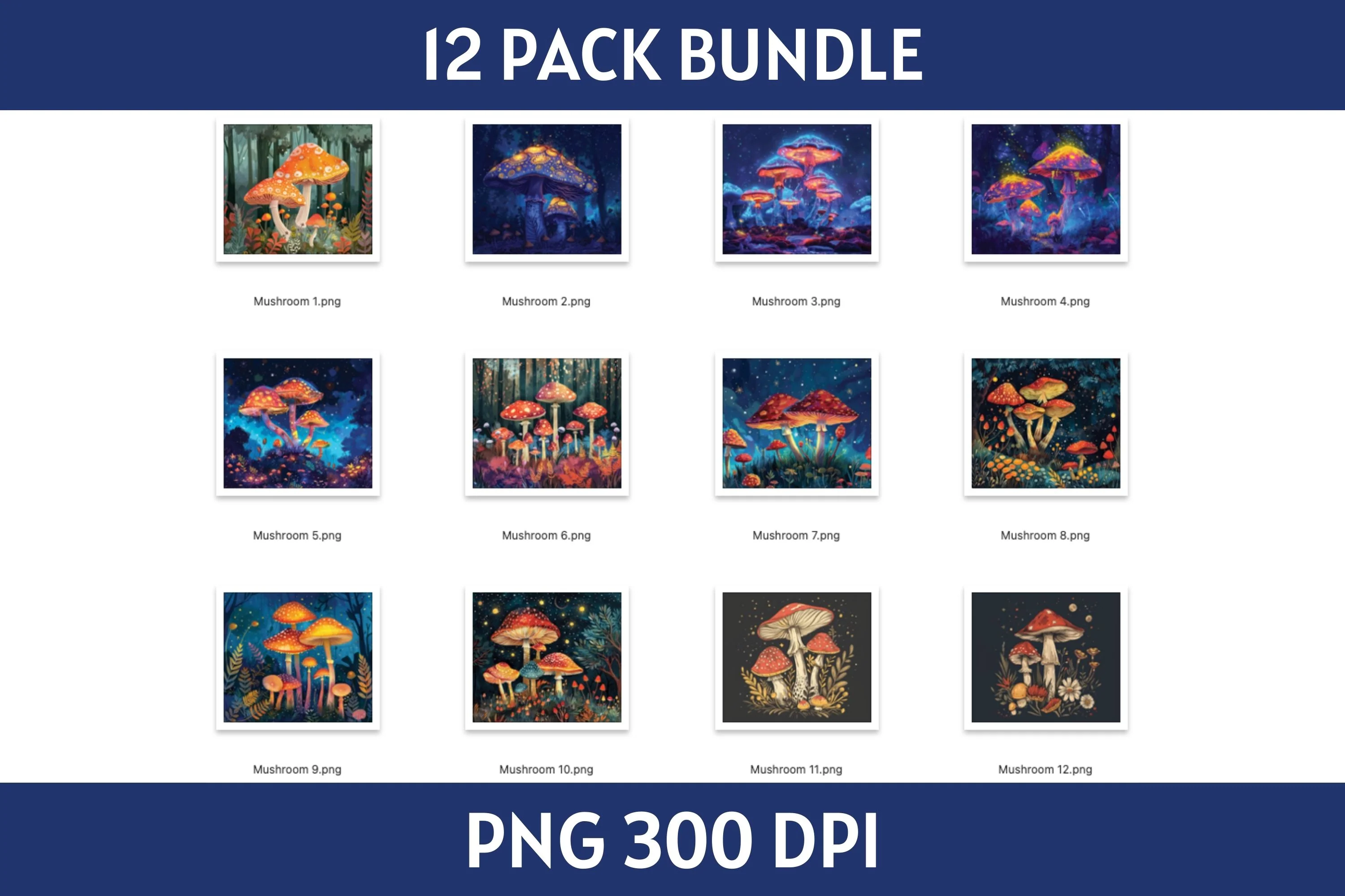 Mushroom 20 oz Tumbler Sublimation Designs Bundle PNG - Image 3