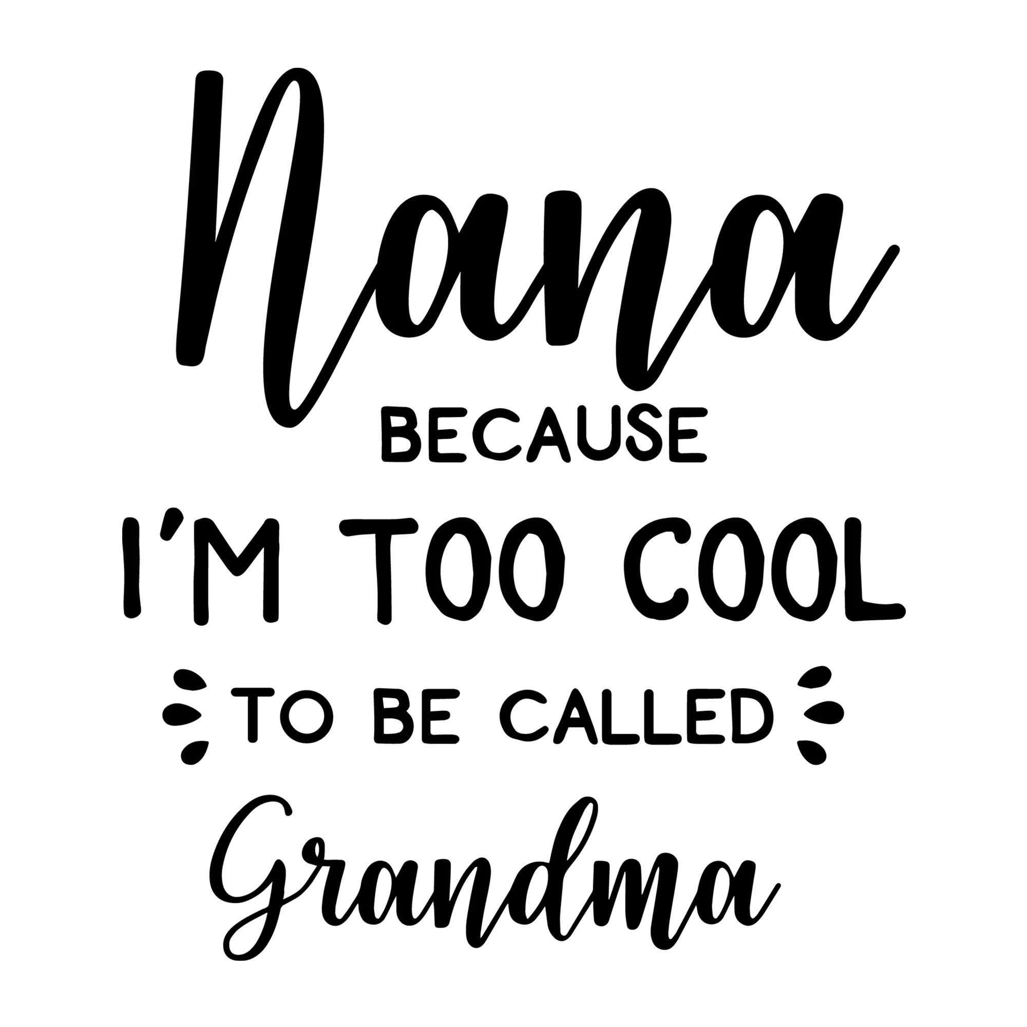 Nana Because I Am Too Cool SVG