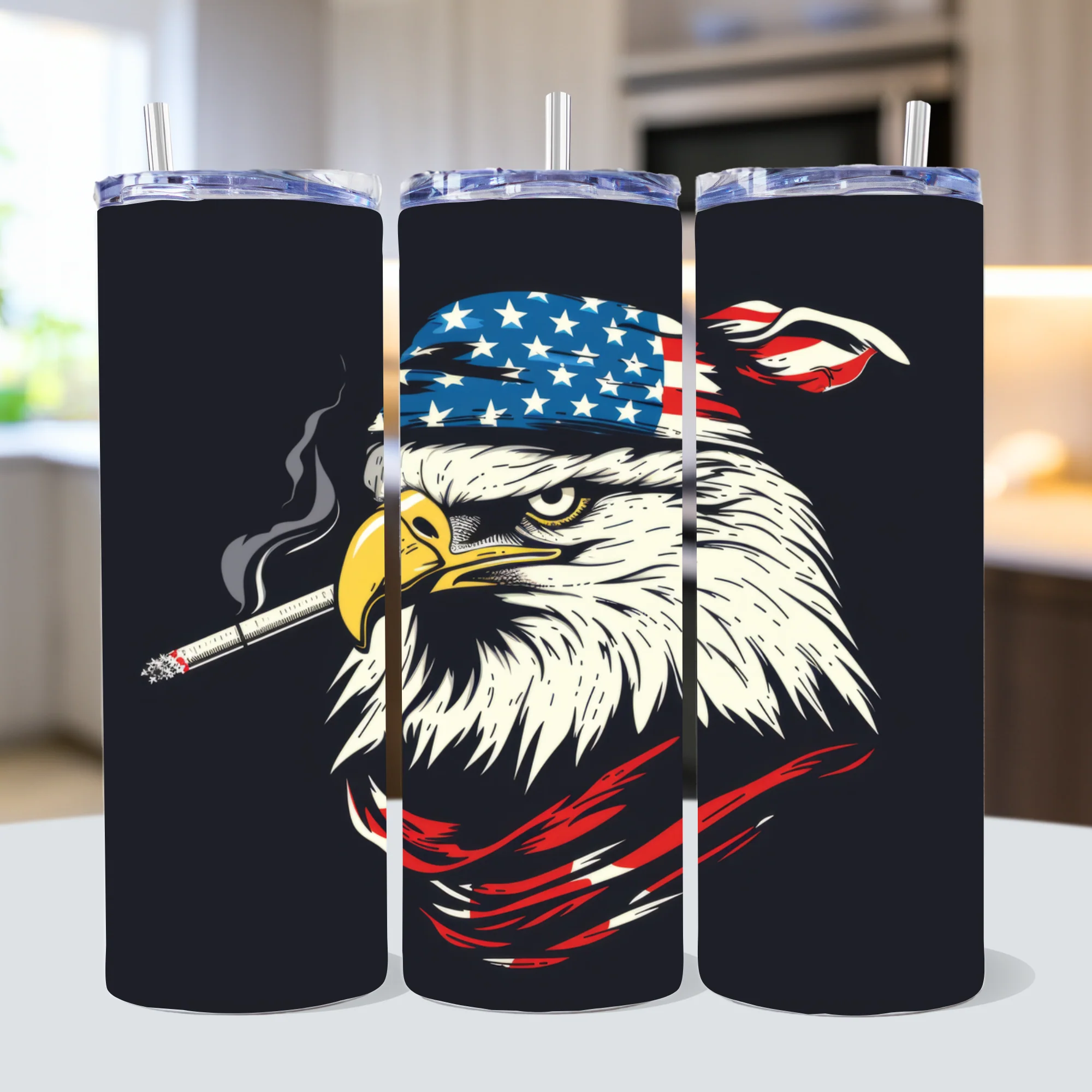 Patriotic Eagle 20 oz Tumbler Sublimation Designs Bundle PNG - Image 2