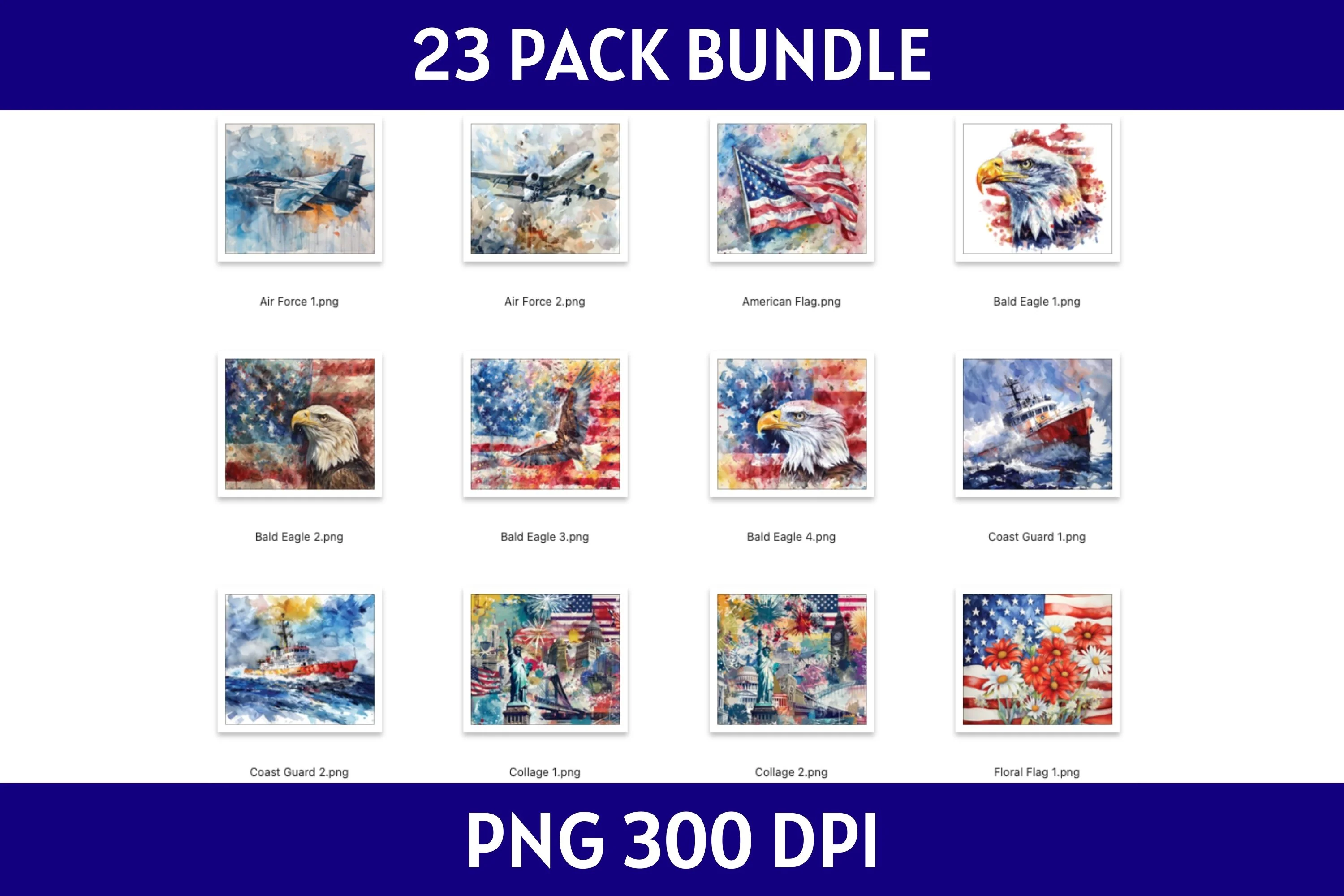 Patriotic Tumbler Sublimation Bundle PNG 20 oz - Image 3