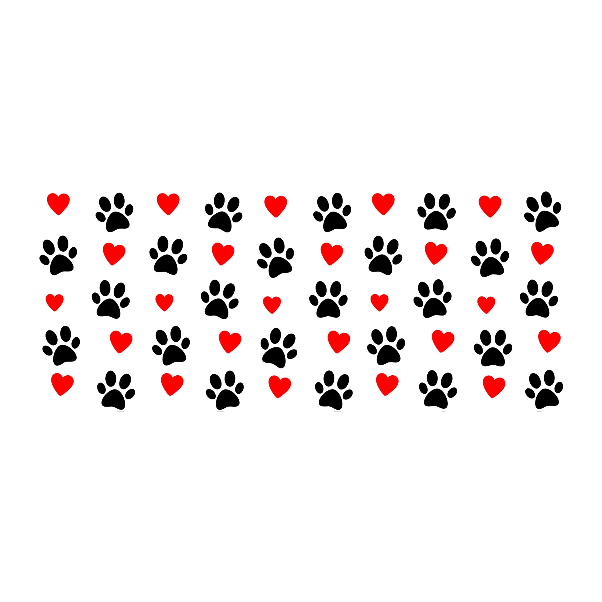 Paw Prints Glass Can Wrap SVG