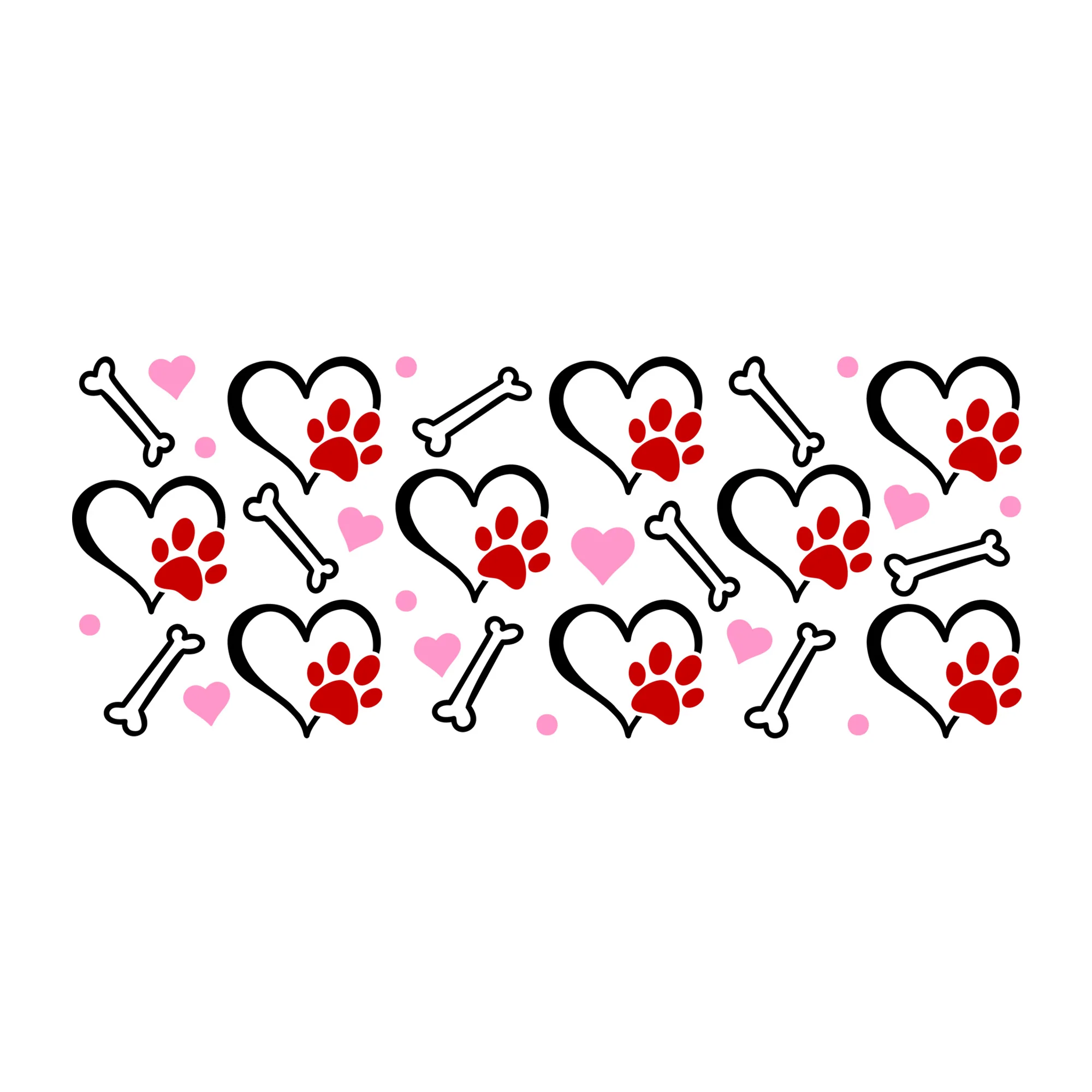 Paw Prints Glass Can Wrap SVG