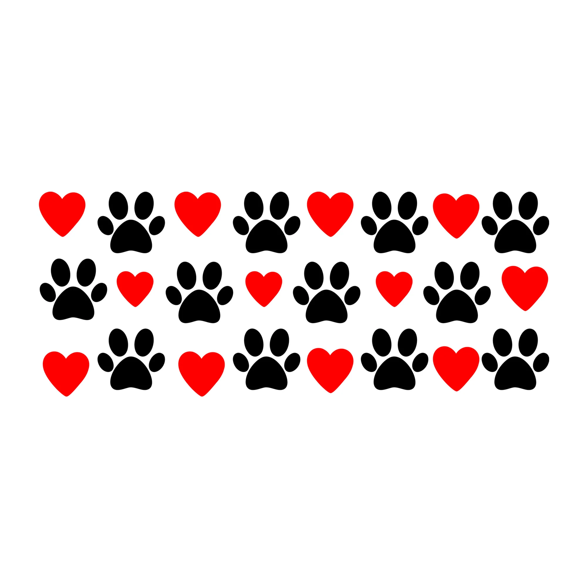 Paw Prints Glass Can Wrap SVG