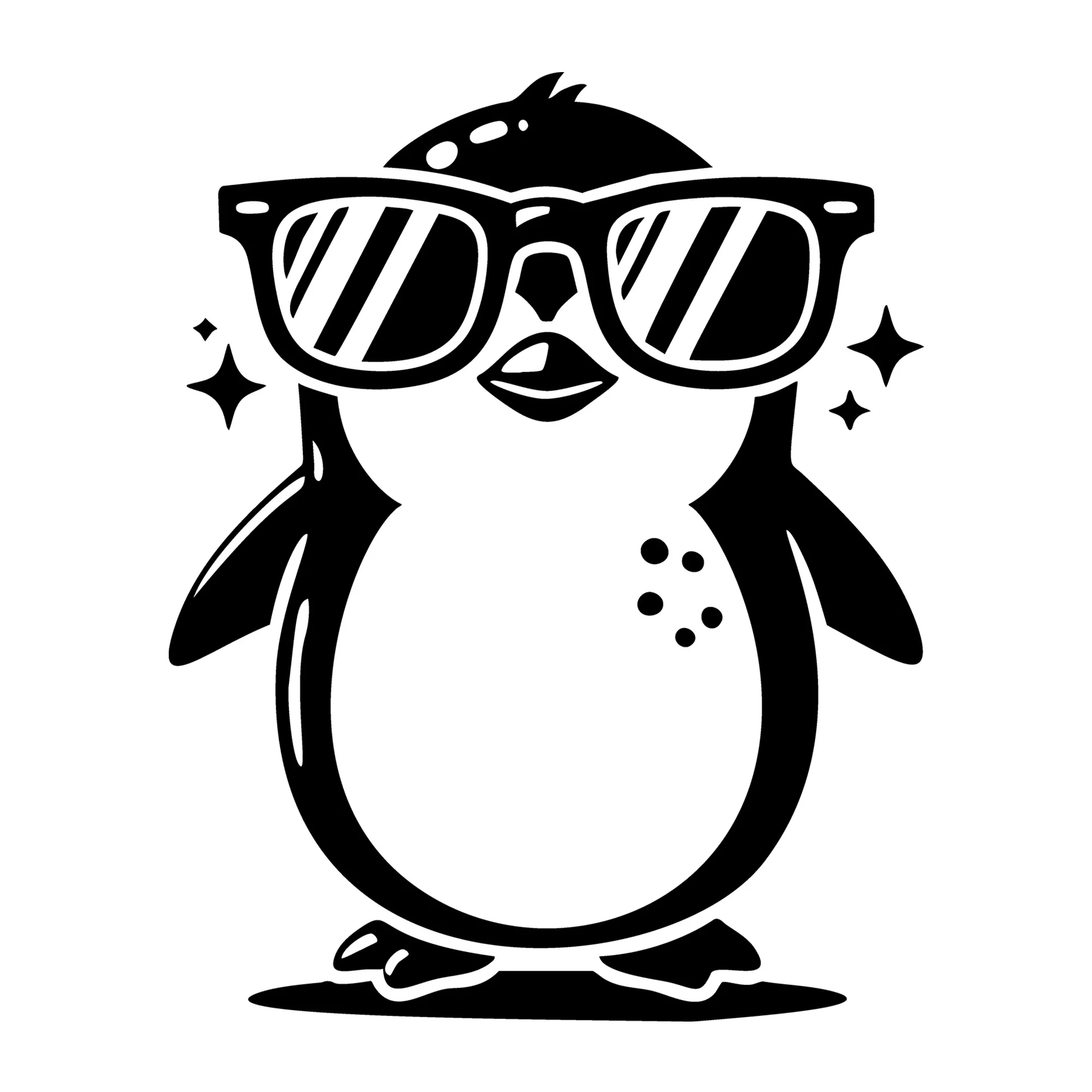 Penguin Wearing Oversized Sunglasses SVG