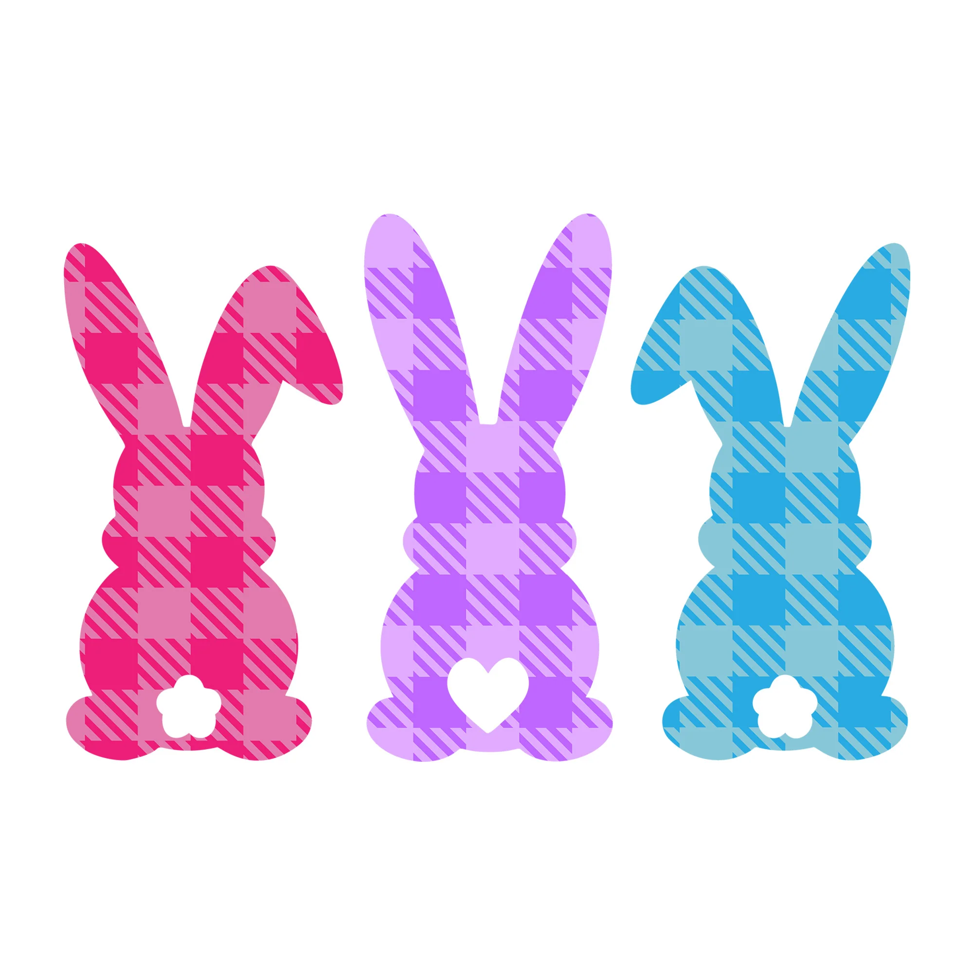 Plaid bunnies SVG